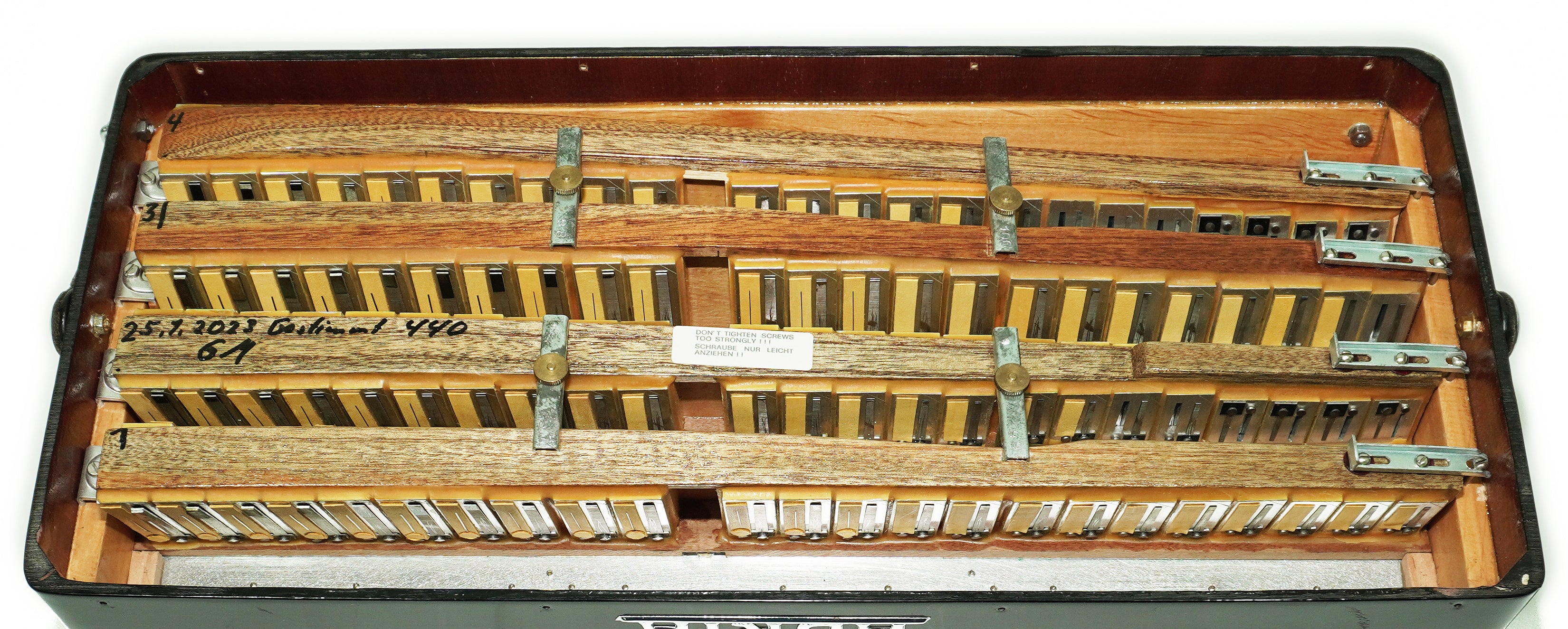 Adria Cromaton IV.A Grand Luxe 5 Row Button Accordion 120 Bass, made in Italy, Cassotto, C Griff, includes Straps and Hard Case, 2715