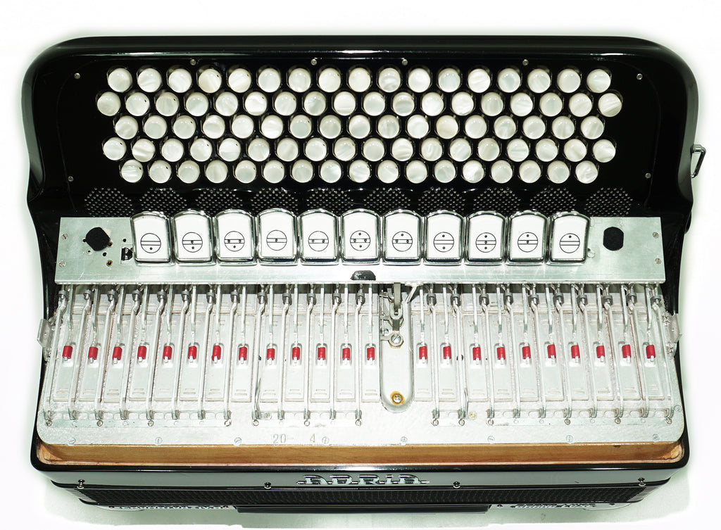 Adria Cromaton IV.A Grand Luxe 5 Row Button Accordion 120 Bass, made in Italy, Cassotto, C Griff, includes Straps and Hard Case, 2715