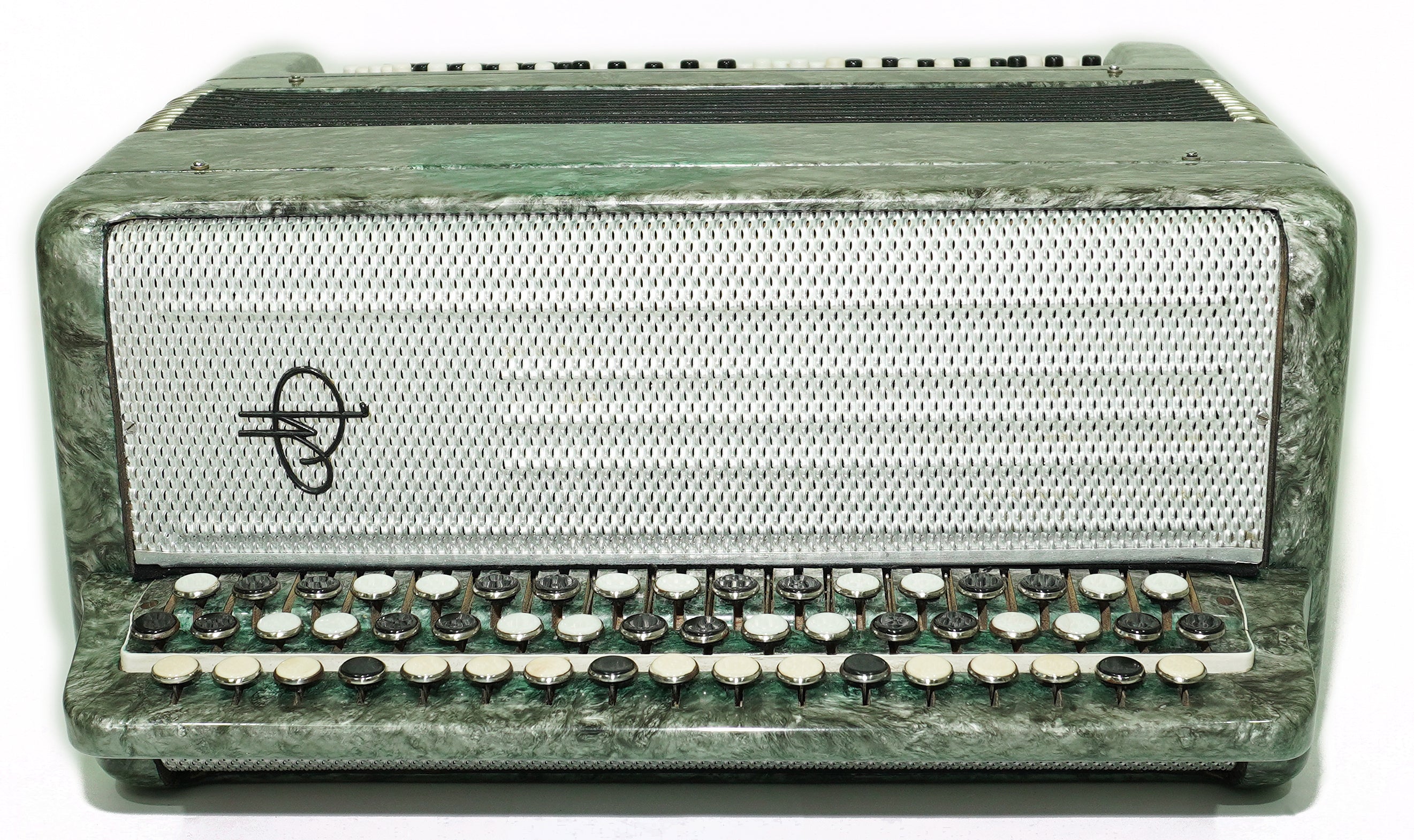 Russian Bayan Tulskiy, 3 Row Tula Chromatic Button Accordion, Vintage Music Box B System, New Straps and Soft Case, 2732