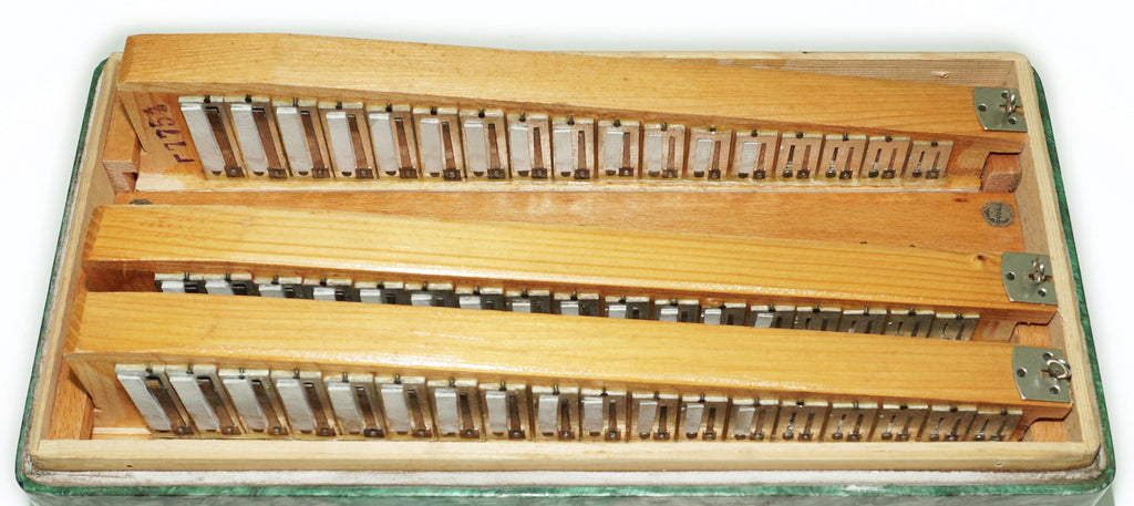 Russian Bayan Tulskiy, 3 Row Tula Chromatic Button Accordion, Vintage Music Box B System, New Straps and Soft Case, 2732