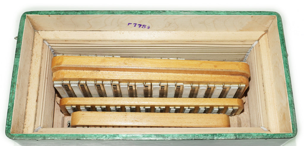 Russian Bayan Tulskiy, 3 Row Tula Chromatic Button Accordion, Vintage Music Box B System, New Straps and Soft Case, 2732