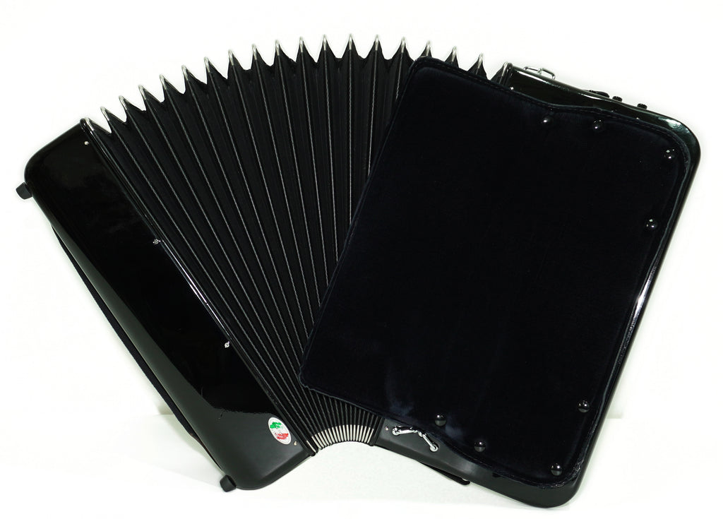 PIGINI Professional 5 Row Button Accordion 120 Bass C Griff, Double Cassotto, made in Italy, Straps and Case, 2716