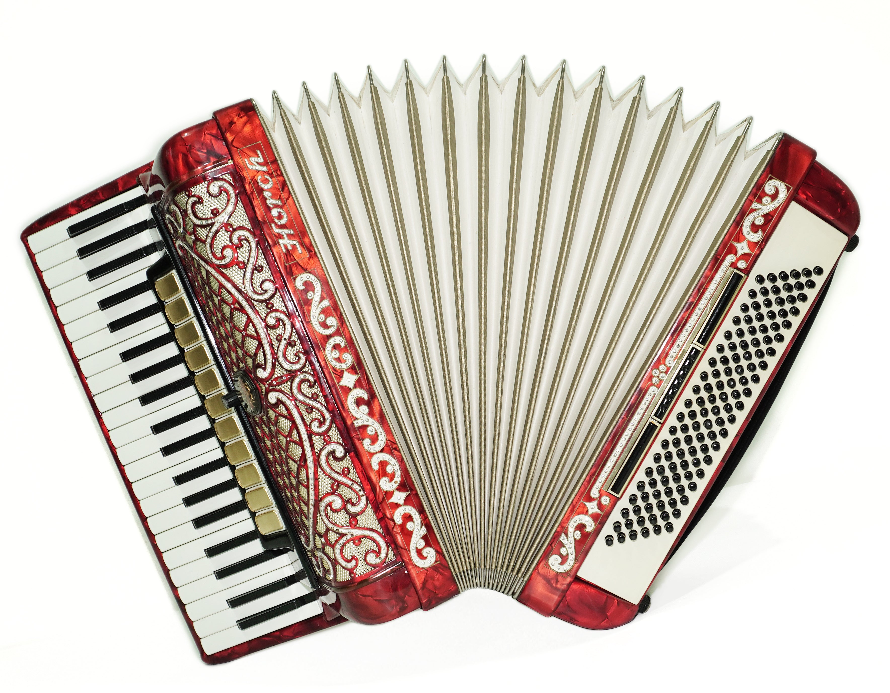 Full Size Horch DeLuxe Accordion 120 Bass, Original Concert Piano Accordion, made in Germany, New Straps and Soft Bag for Gift, 2719