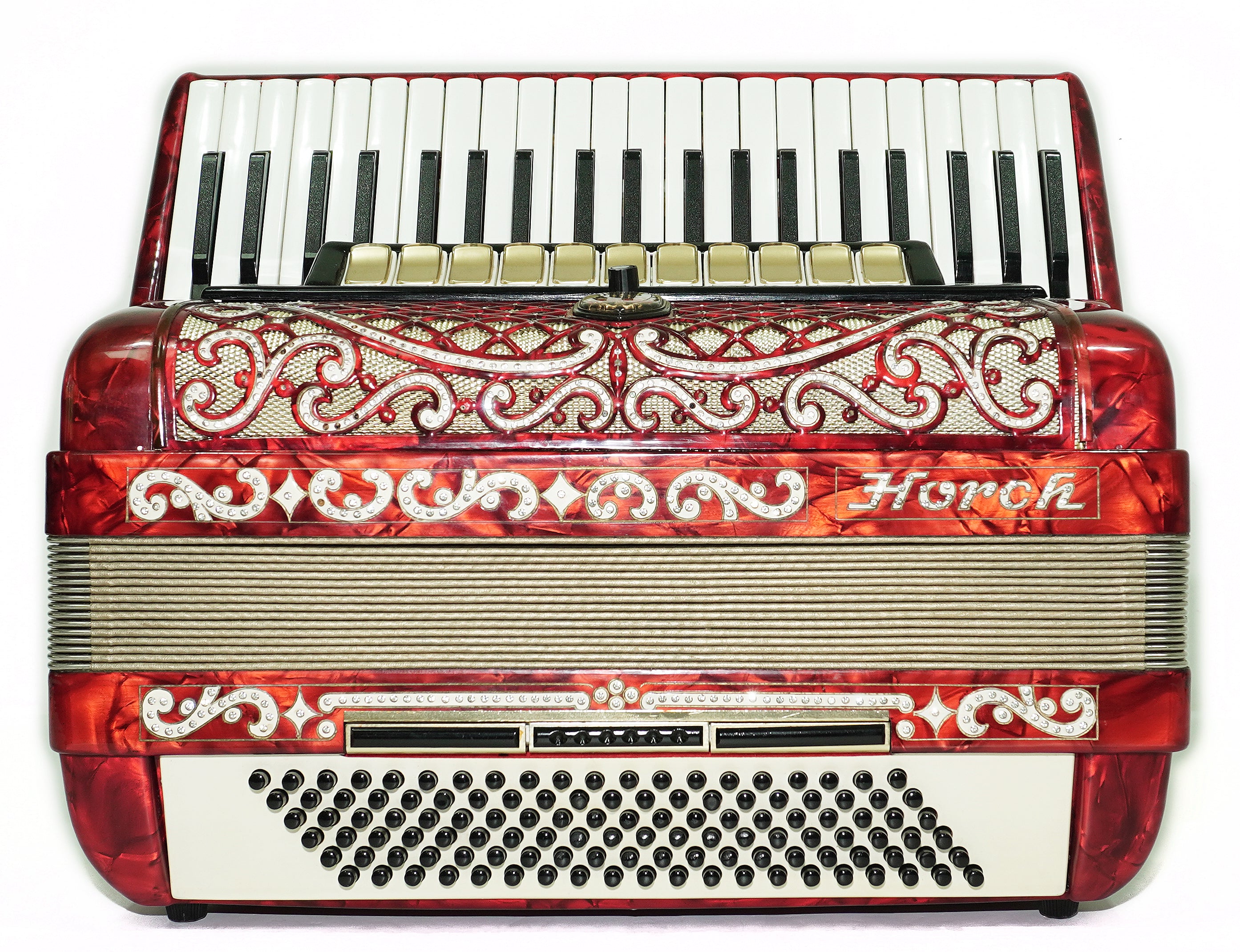 Full Size Horch DeLuxe Accordion 120 Bass, Original Concert Piano Accordion, made in Germany, New Straps and Soft Bag for Gift, 2719