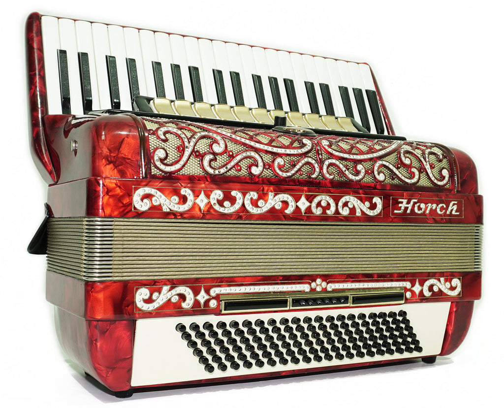 Full Size Horch DeLuxe Accordion 120 Bass, Original Concert Piano Accordion, made in Germany, New Straps and Soft Bag for Gift, 2719