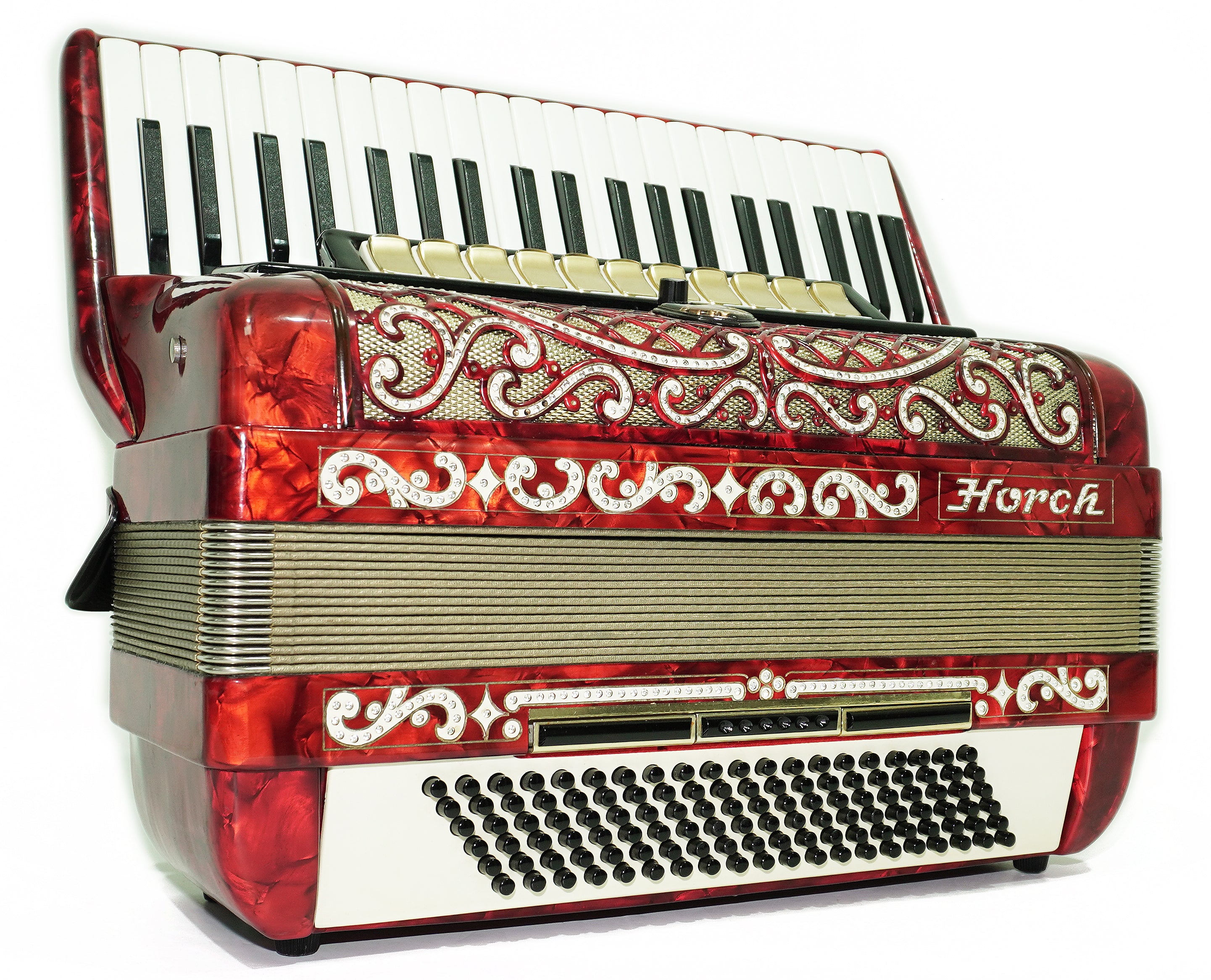 Full Size Horch DeLuxe Accordion 120 Bass, Original Concert Piano Accordion, made in Germany, New Straps and Soft Bag for Gift, 2719