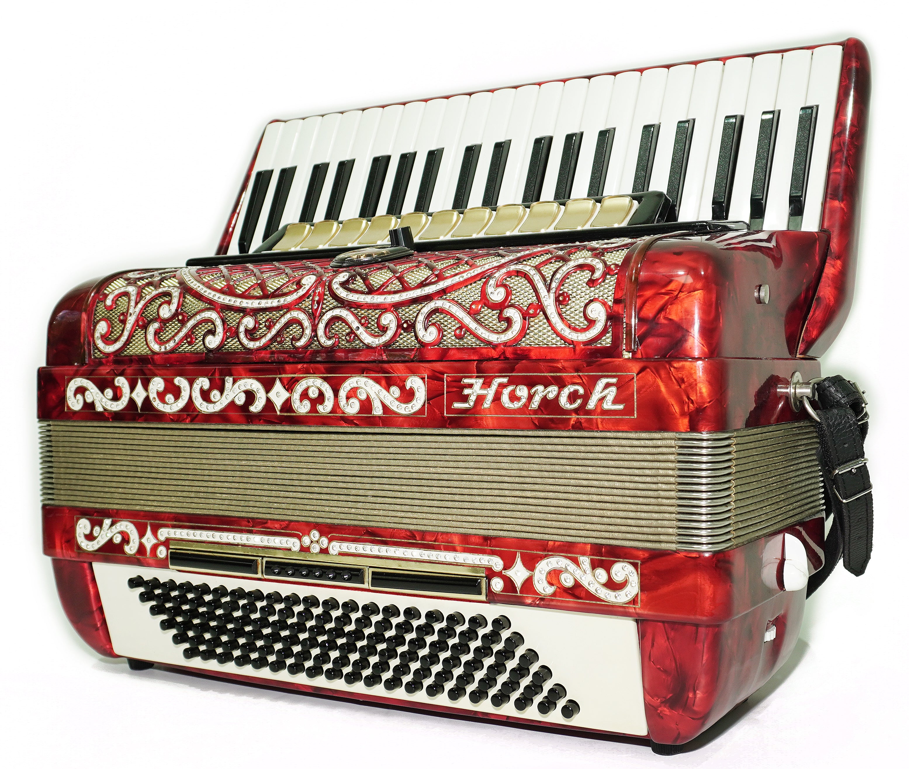 Full Size Horch DeLuxe Accordion 120 Bass, Original Concert Piano Accordion, made in Germany, New Straps and Soft Bag for Gift, 2719