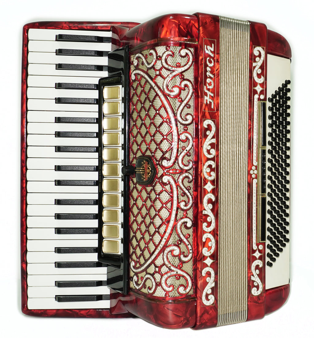 Full Size Horch DeLuxe Accordion 120 Bass, Original Concert Piano Accordion, made in Germany, New Straps and Soft Bag for Gift, 2719