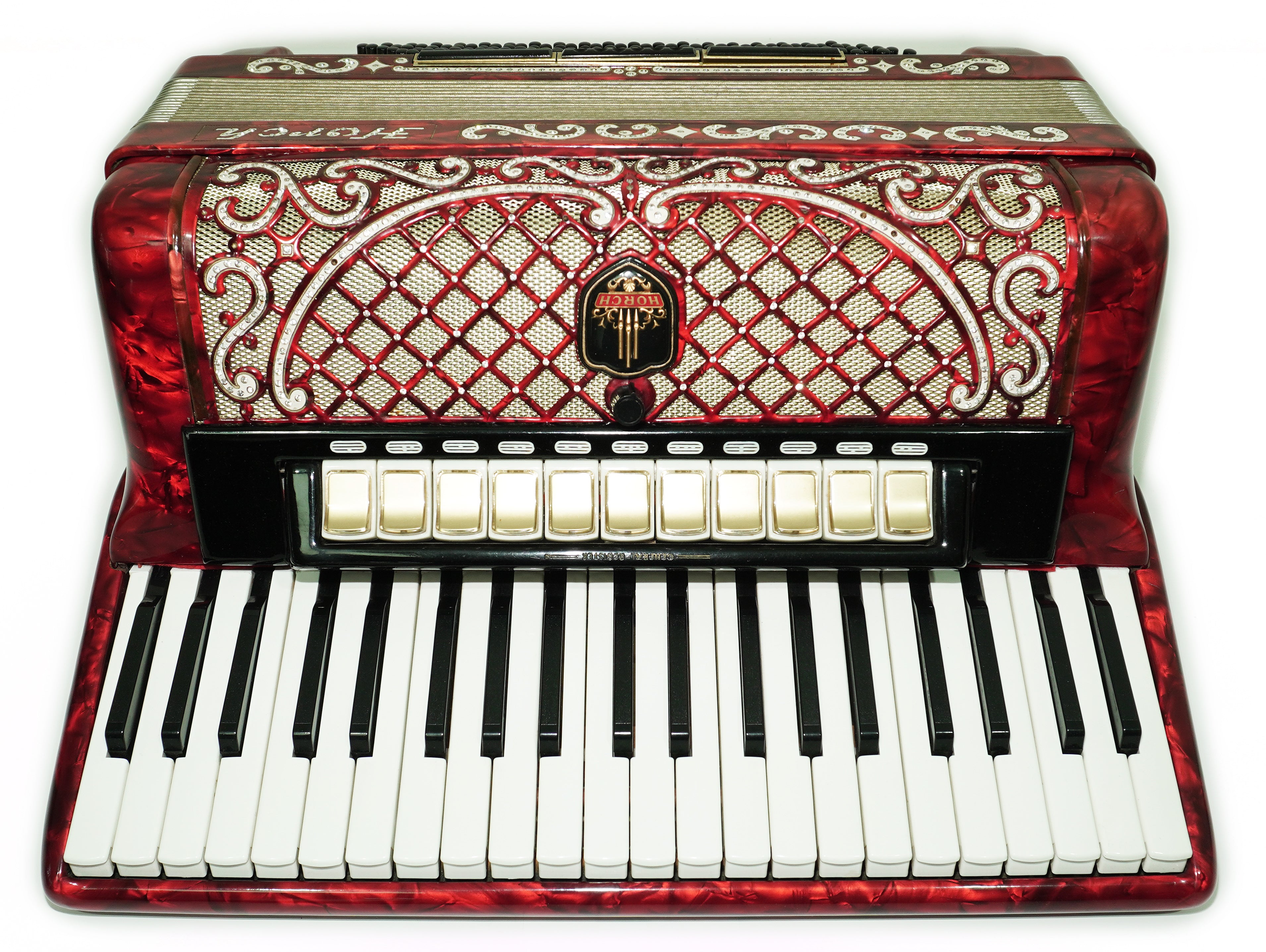 Full Size Horch DeLuxe Accordion 120 Bass, Original Concert Piano Accordion, made in Germany, New Straps and Soft Bag for Gift, 2719