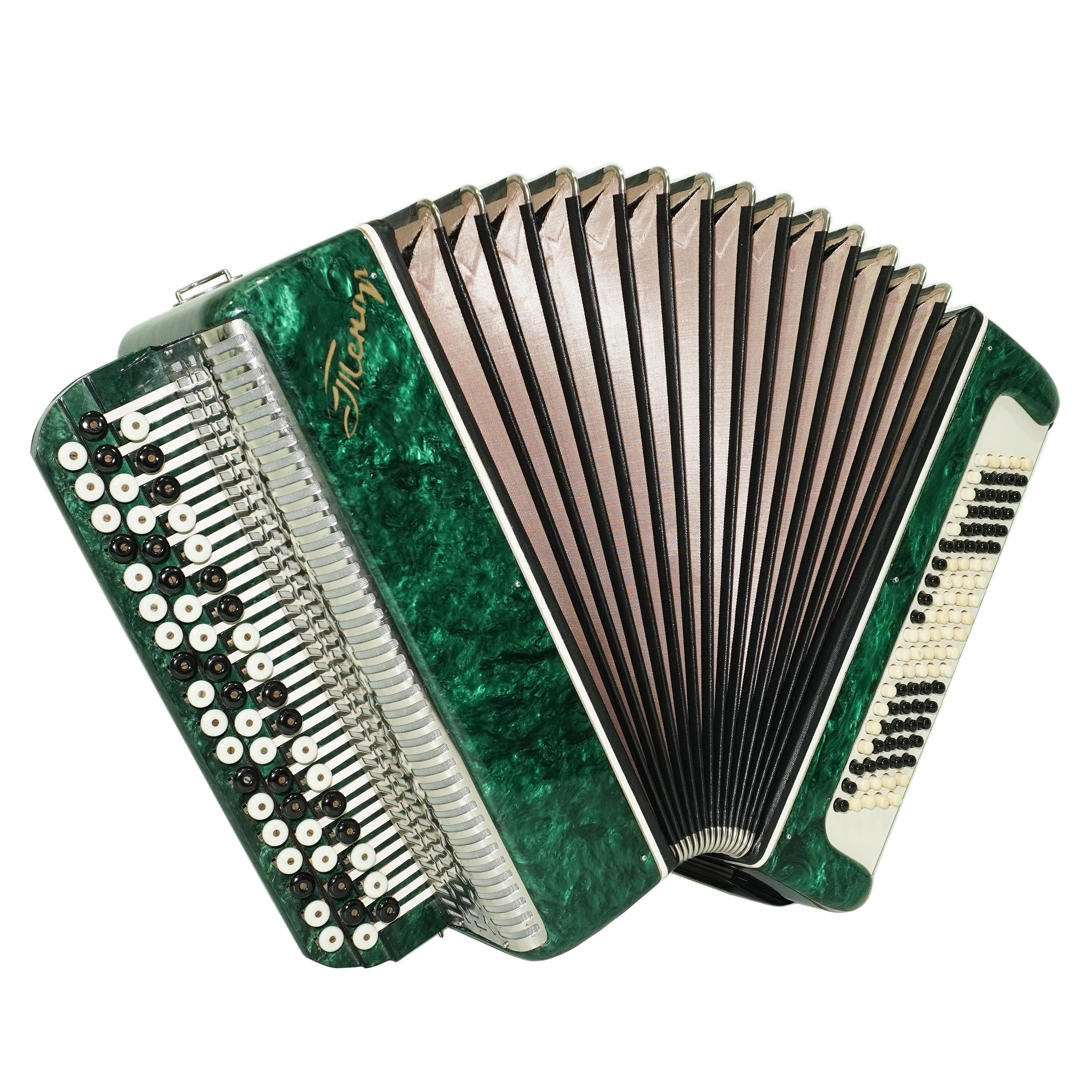 Tenor Bayan Ukraine Chromatic Button Accordion 100 Bass, New Straps and Case, Concertina Stradella B System, Harmonica in Tune, 2726