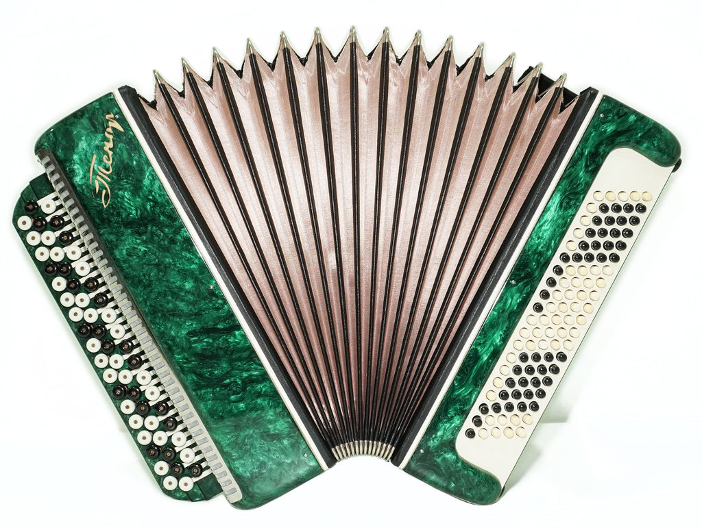 Tenor Bayan Ukraine Chromatic Button Accordion 100 Bass, New Straps and Case, Concertina Stradella B System, Harmonica in Tune, 2726