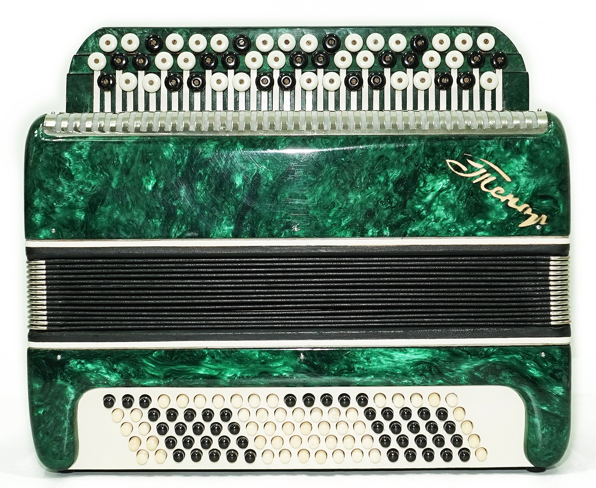 Tenor Bayan Ukraine Chromatic Button Accordion 100 Bass, New Straps and Case, Concertina Stradella B System, Harmonica in Tune, 2726