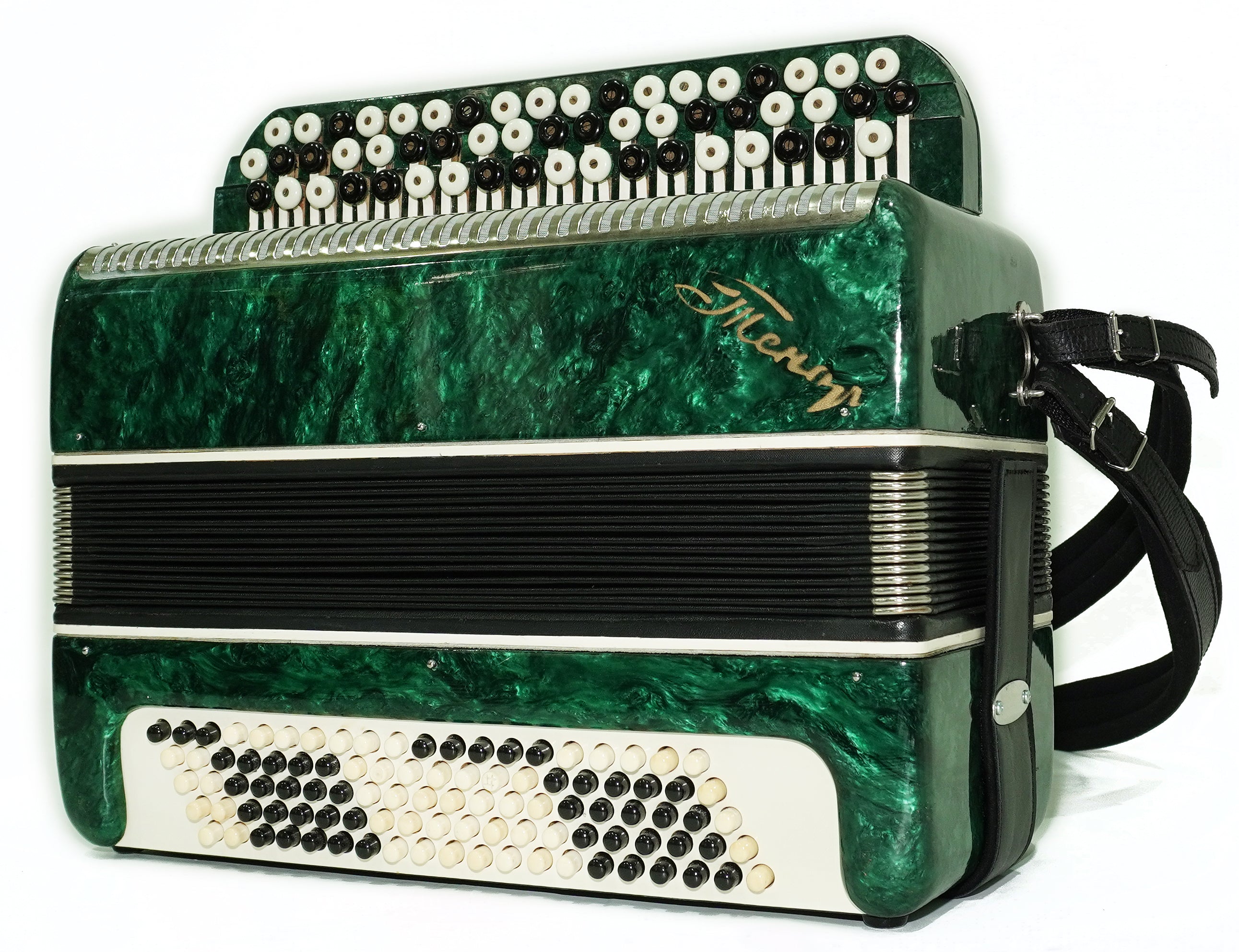 Tenor Bayan Ukraine Chromatic Button Accordion 100 Bass, New Straps and Case, Concertina Stradella B System, Harmonica in Tune, 2726