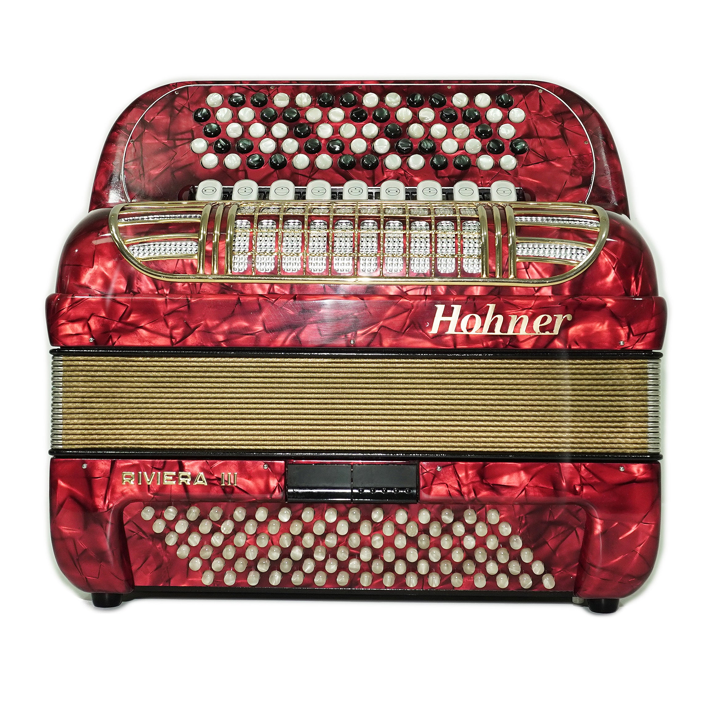 Hohner Riviera III 5 Row Lightweight Button Accordion 96 Bass made in Germany, C Griff, Straps and Case, Original Accordeone de Botones, 2725
