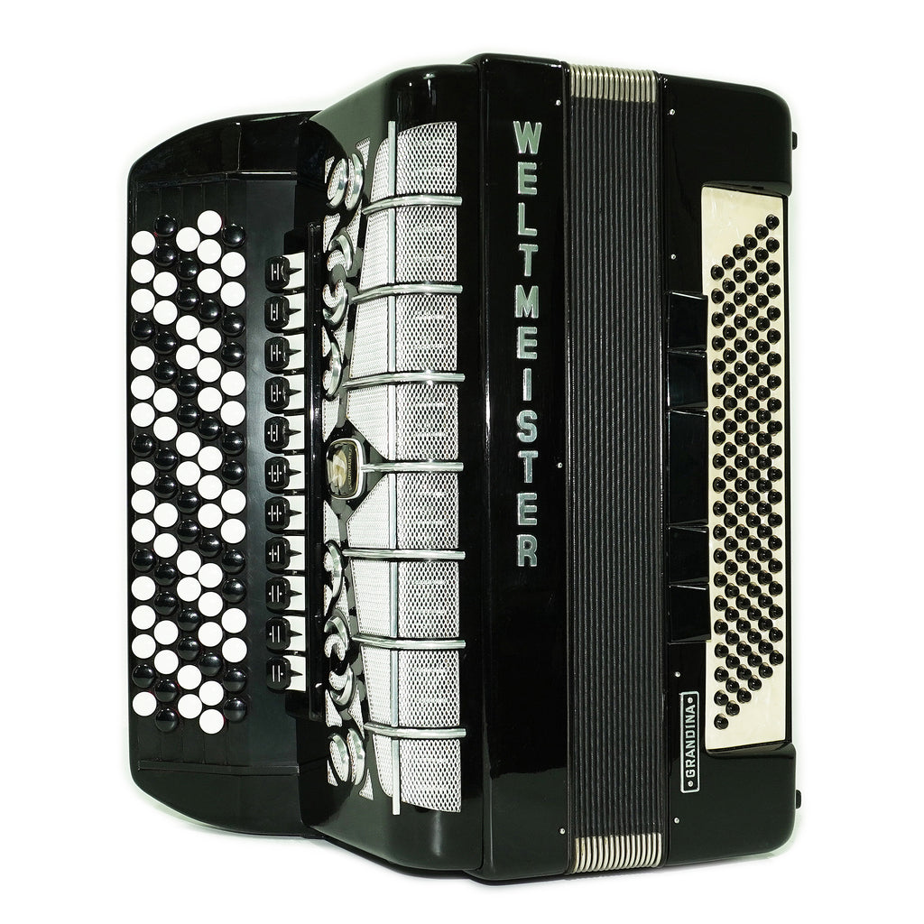 Weltmeister Grandina Button Accordion 120 Bass, made in Germany, 5 Row Bayan B Griff, Straps and Case, 2722