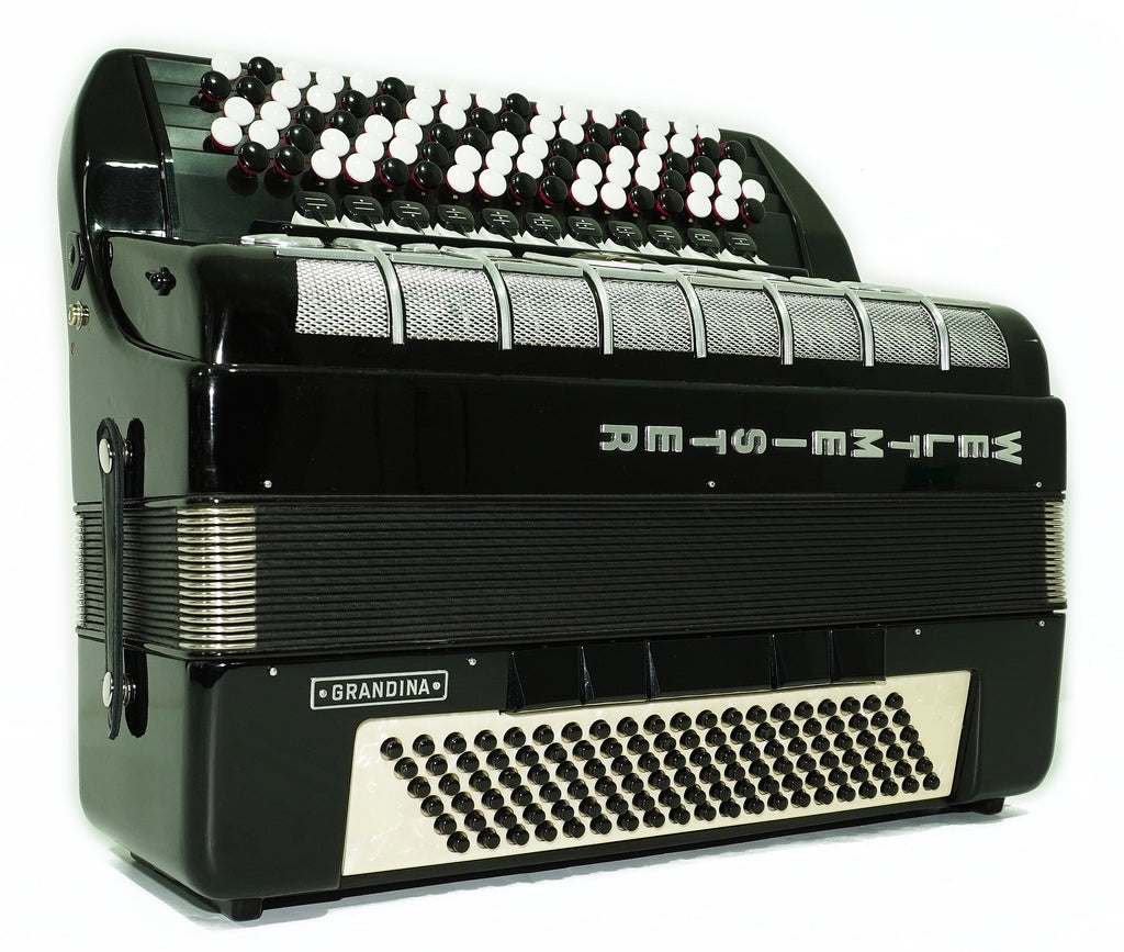 Weltmeister Grandina Button Accordion 120 Bass, made in Germany, 5 Row Bayan B Griff, Straps and Case, 2722