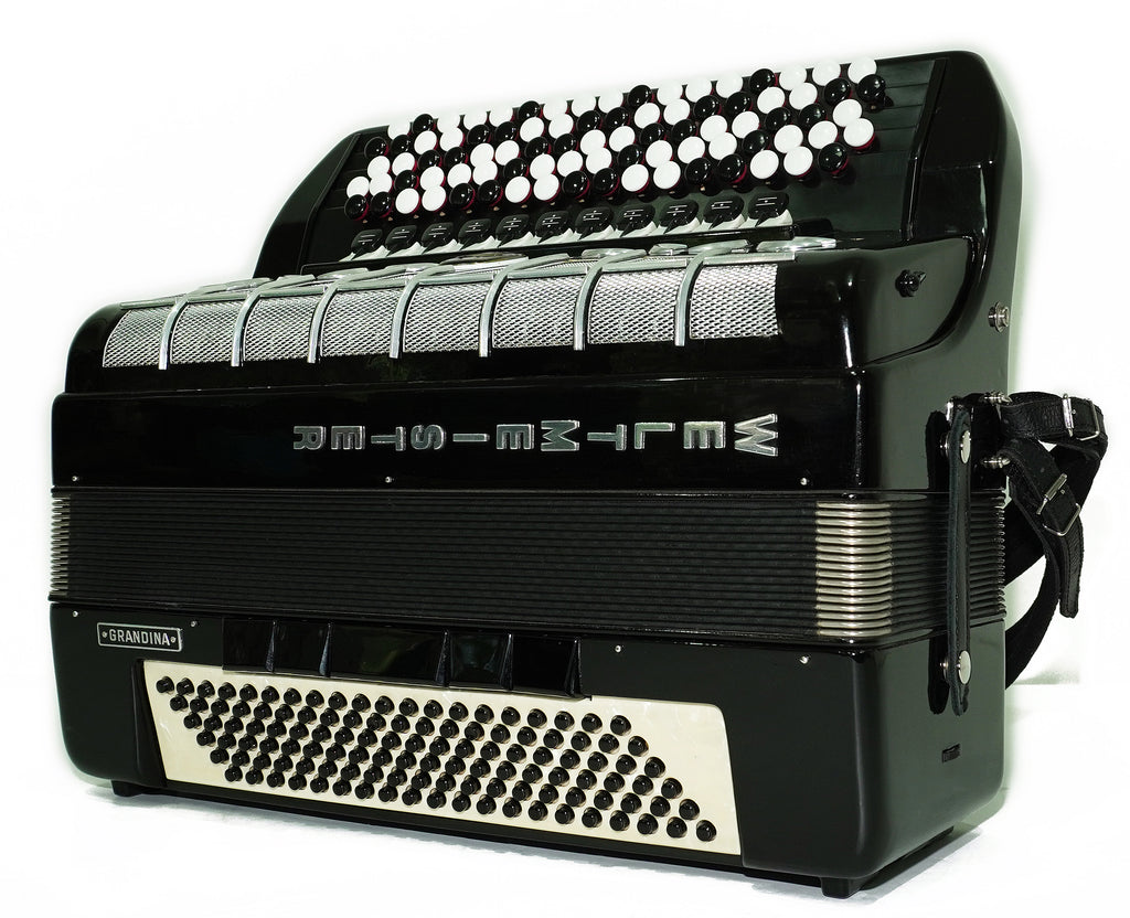 Weltmeister Grandina Button Accordion 120 Bass, made in Germany, 5 Row Bayan B Griff, Straps and Case, 2722