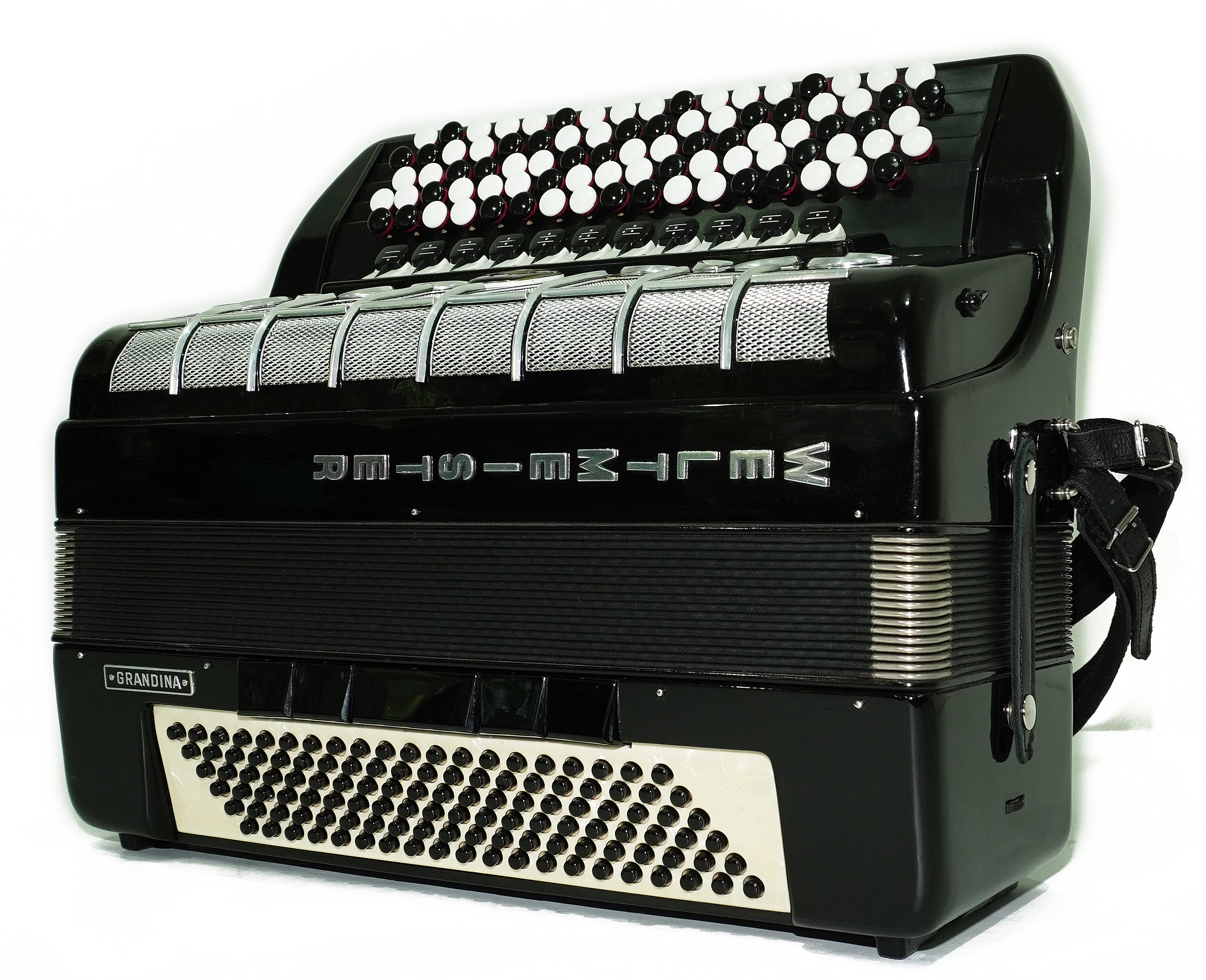 Weltmeister Grandina Button Accordion 120 Bass, made in Germany, 5 Row Bayan B Griff, Straps and Case, 2722