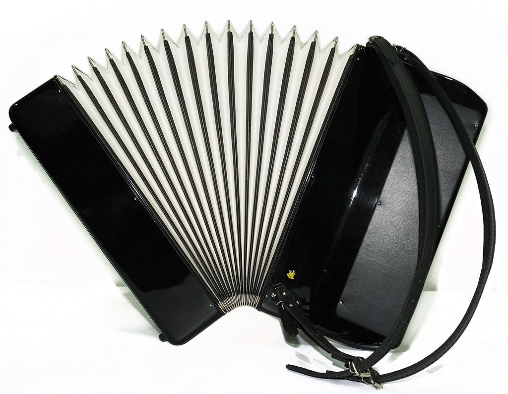 Weltmeister Grandina Button Accordion 120 Bass, made in Germany, 5 Row Bayan B Griff, Straps and Case, 2722