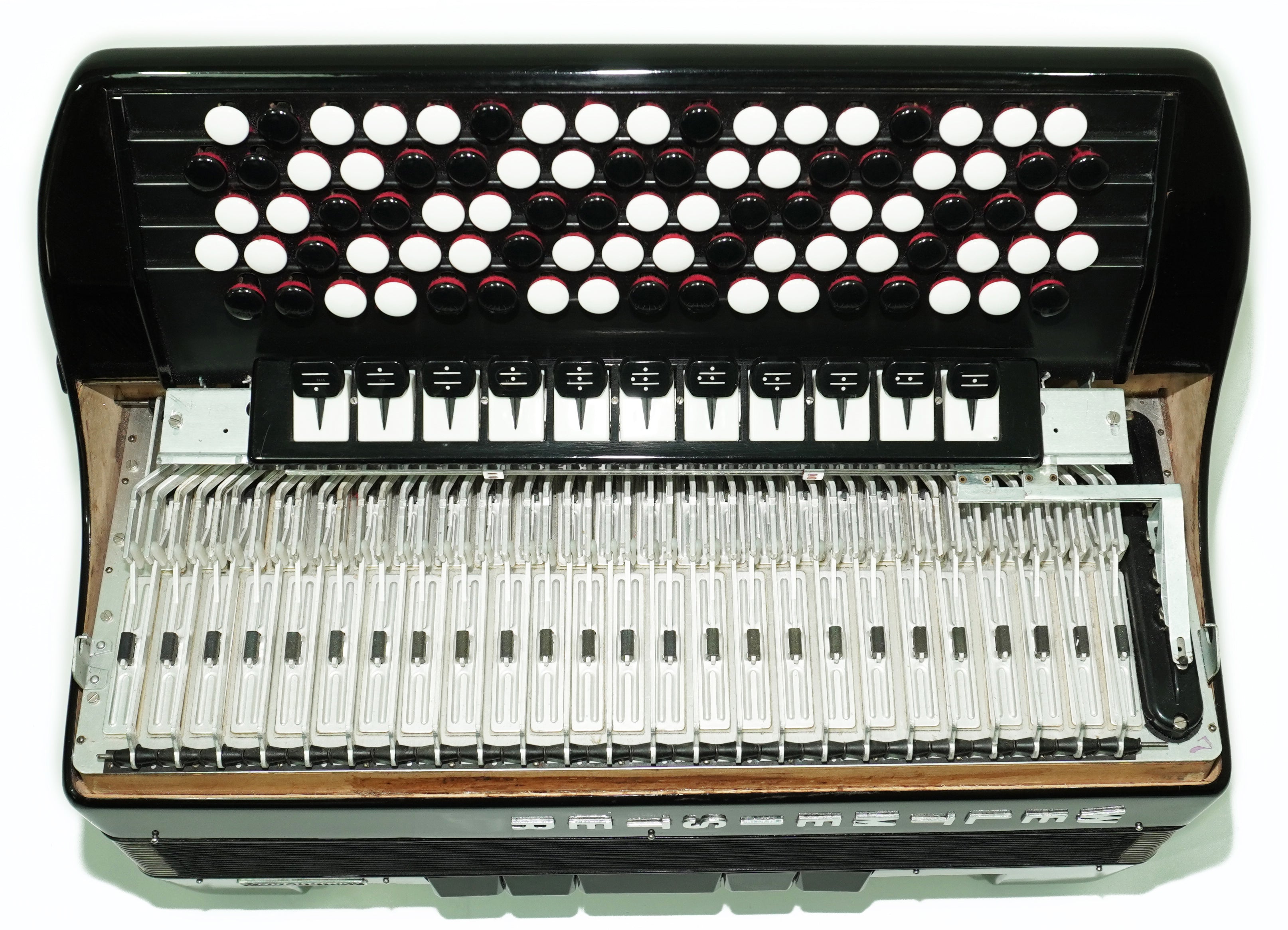 Weltmeister Grandina Button Accordion 120 Bass, made in Germany, 5 Row Bayan B Griff, Straps and Case, 2722