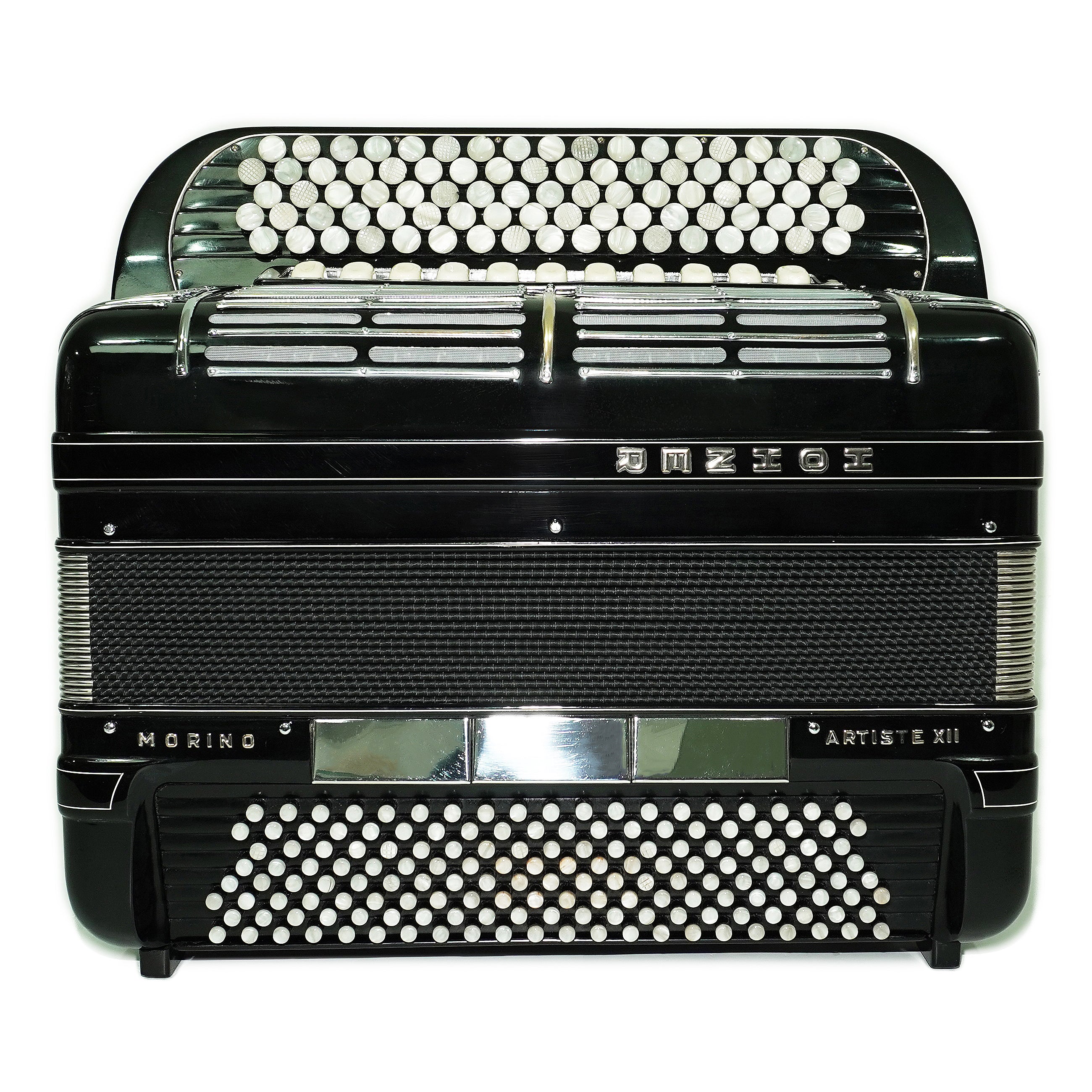 Converter Hohner Morino Artiste XII Cassotto Button Accordion, made in Germany, C Griff Knopfakkordeon, Straps and Case, 2723