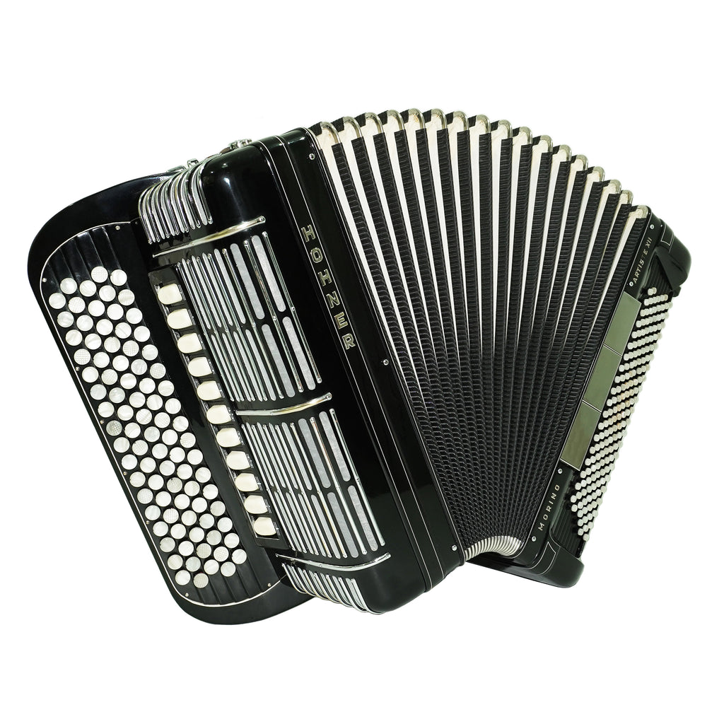 Converter Hohner Morino Artiste XII Cassotto Button Accordion, made in Germany, C Griff Knopfakkordeon, Straps and Case, 2723