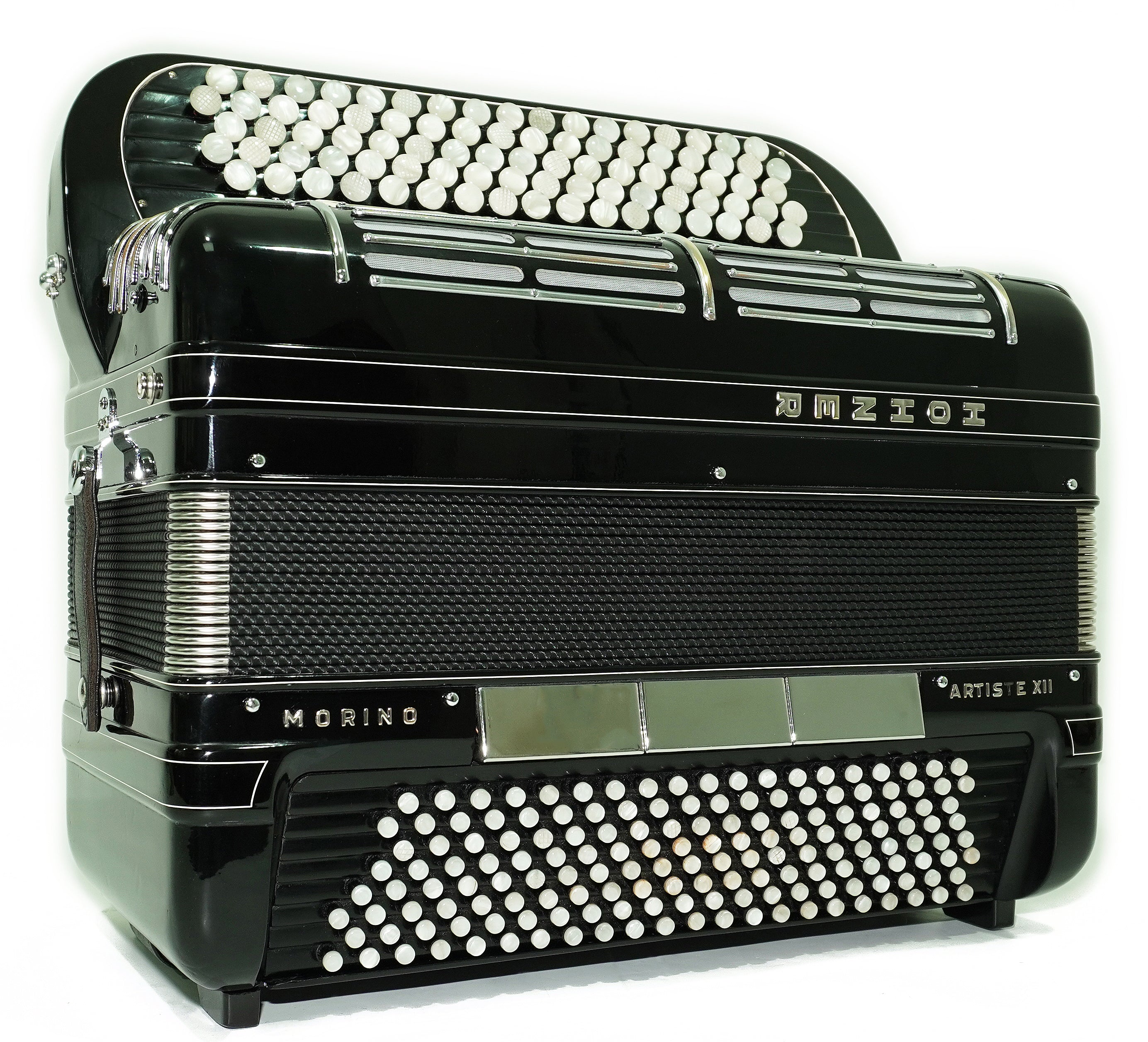 Converter Hohner Morino Artiste XII Cassotto Button Accordion, made in Germany, C Griff Knopfakkordeon, Straps and Case, 2723