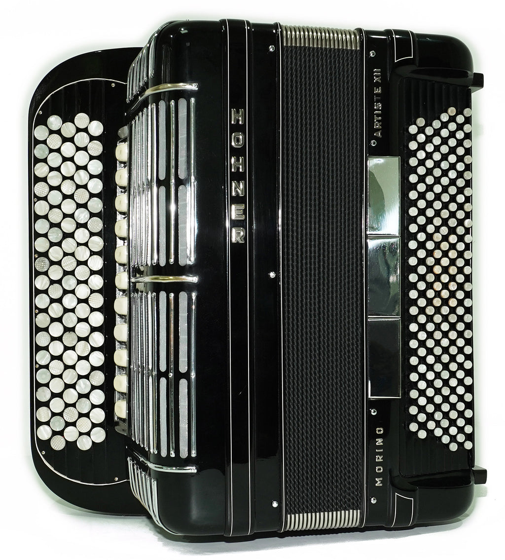 Converter Hohner Morino Artiste XII Cassotto Button Accordion, made in Germany, C Griff Knopfakkordeon, Straps and Case, 2723