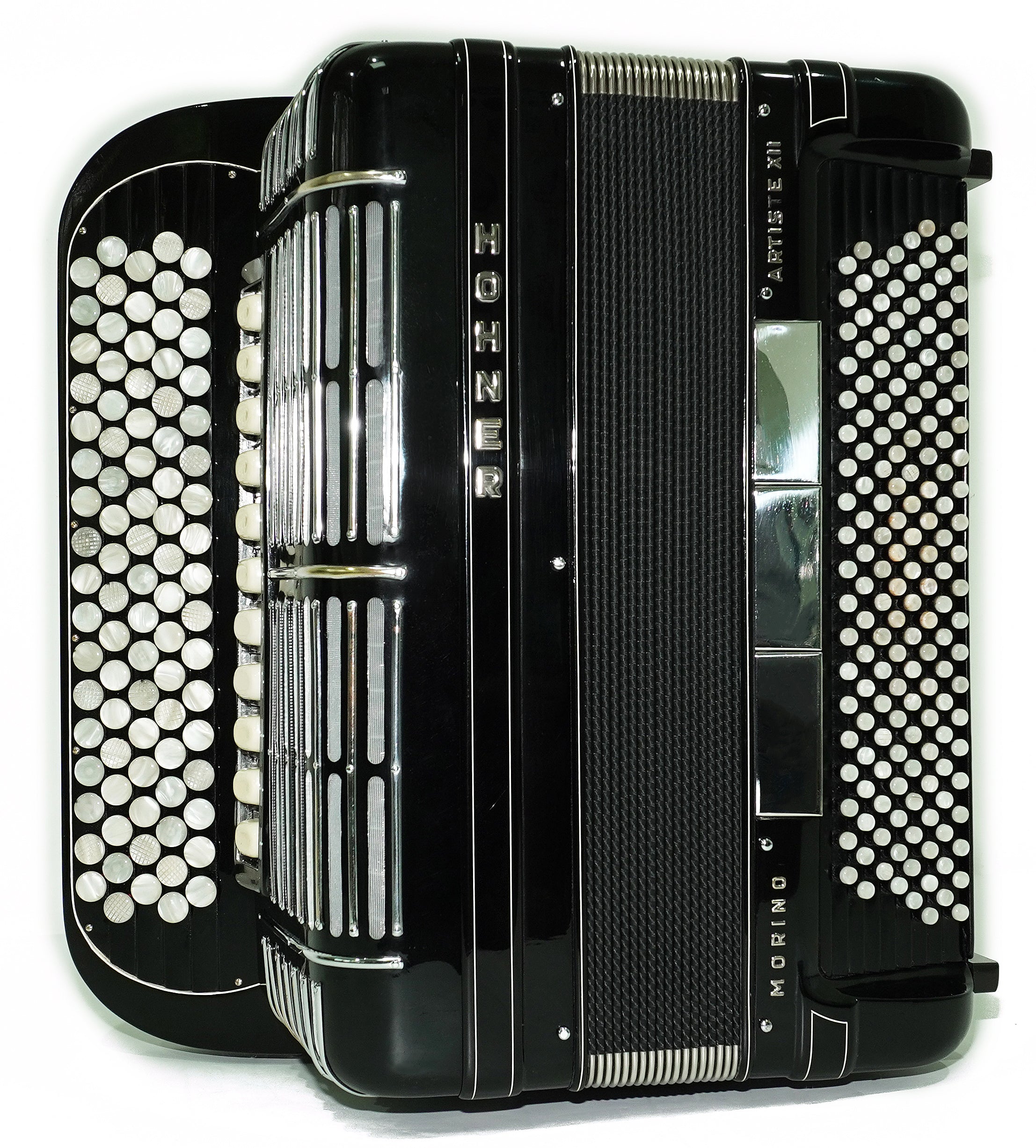 Converter Hohner Morino Artiste XII Cassotto Button Accordion, made in Germany, C Griff Knopfakkordeon, Straps and Case, 2723