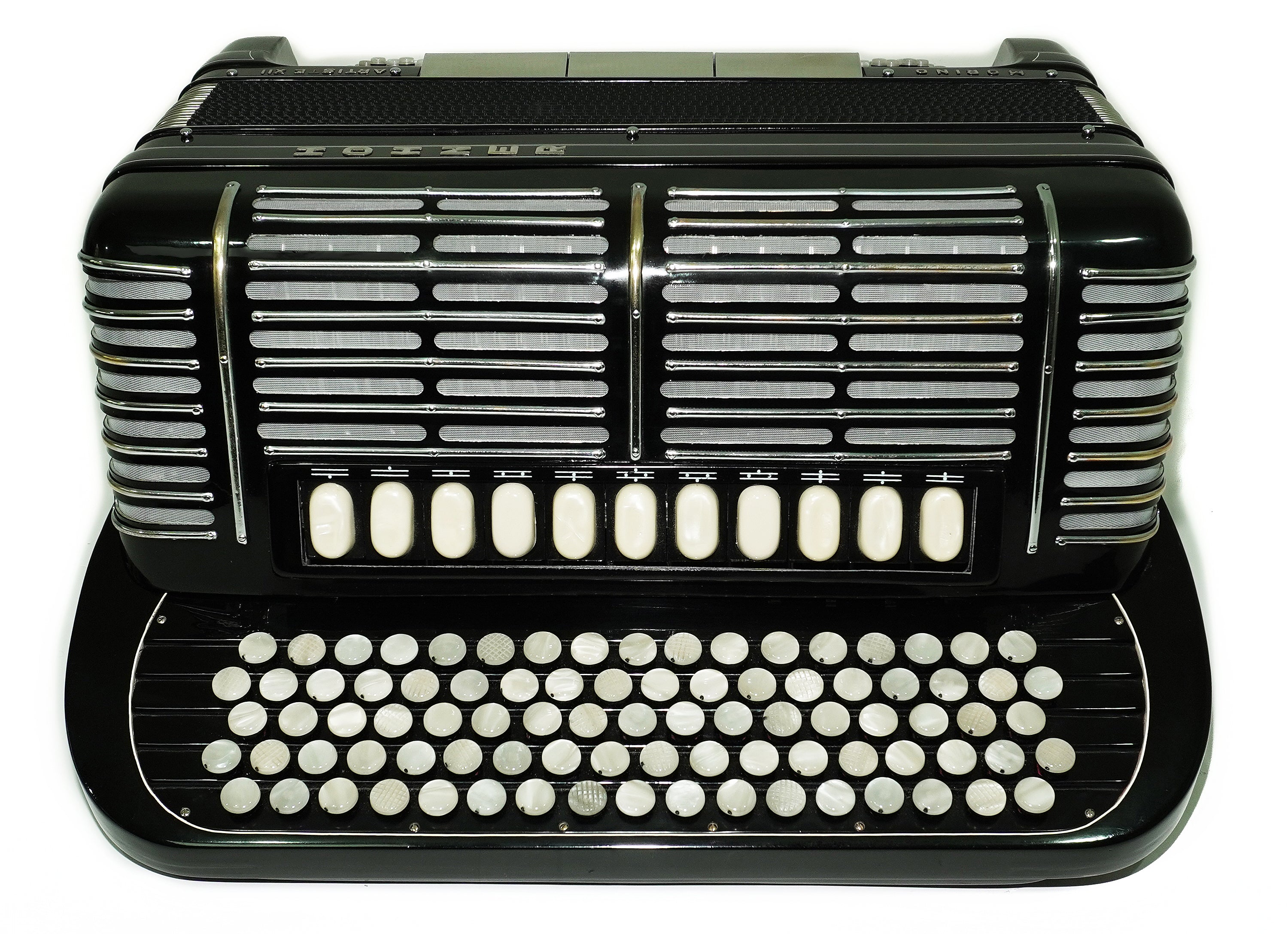 Converter Hohner Morino Artiste XII Cassotto Button Accordion, made in Germany, C Griff Knopfakkordeon, Straps and Case, 2723