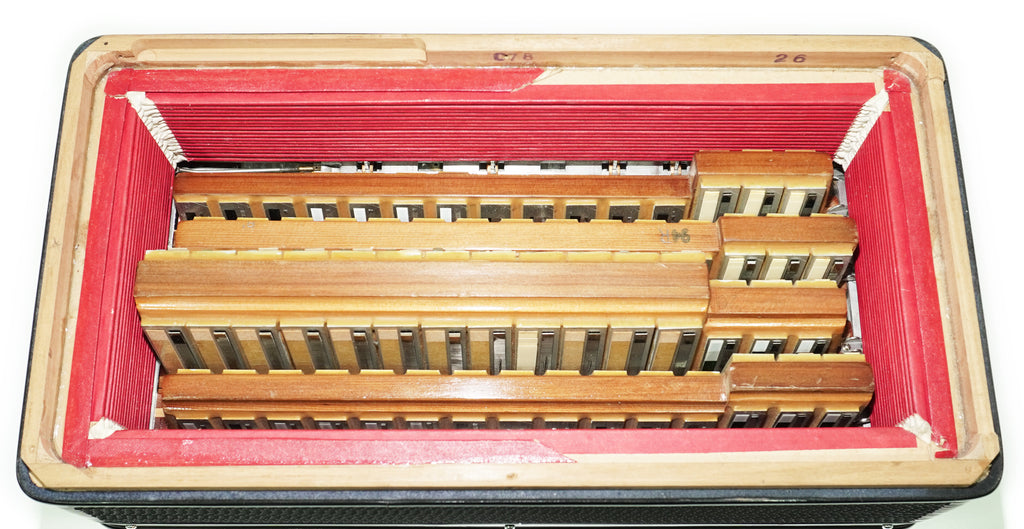 Converter Hohner Morino Artiste XII Cassotto Button Accordion, made in Germany, C Griff Knopfakkordeon, Straps and Case, 2723