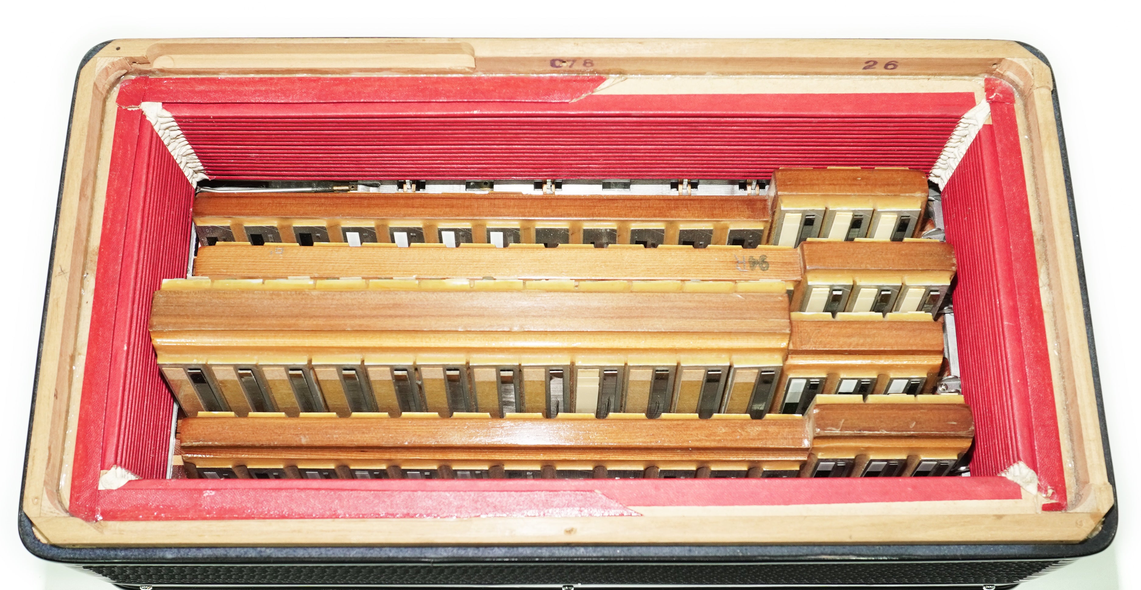 Converter Hohner Morino Artiste XII Cassotto Button Accordion, made in Germany, C Griff Knopfakkordeon, Straps and Case, 2723