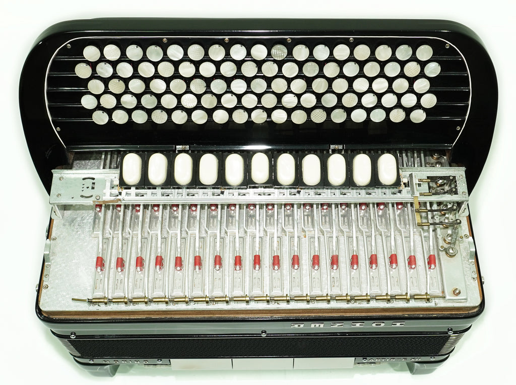 Converter Hohner Morino Artiste XII Cassotto Button Accordion, made in Germany, C Griff Knopfakkordeon, Straps and Case, 2723