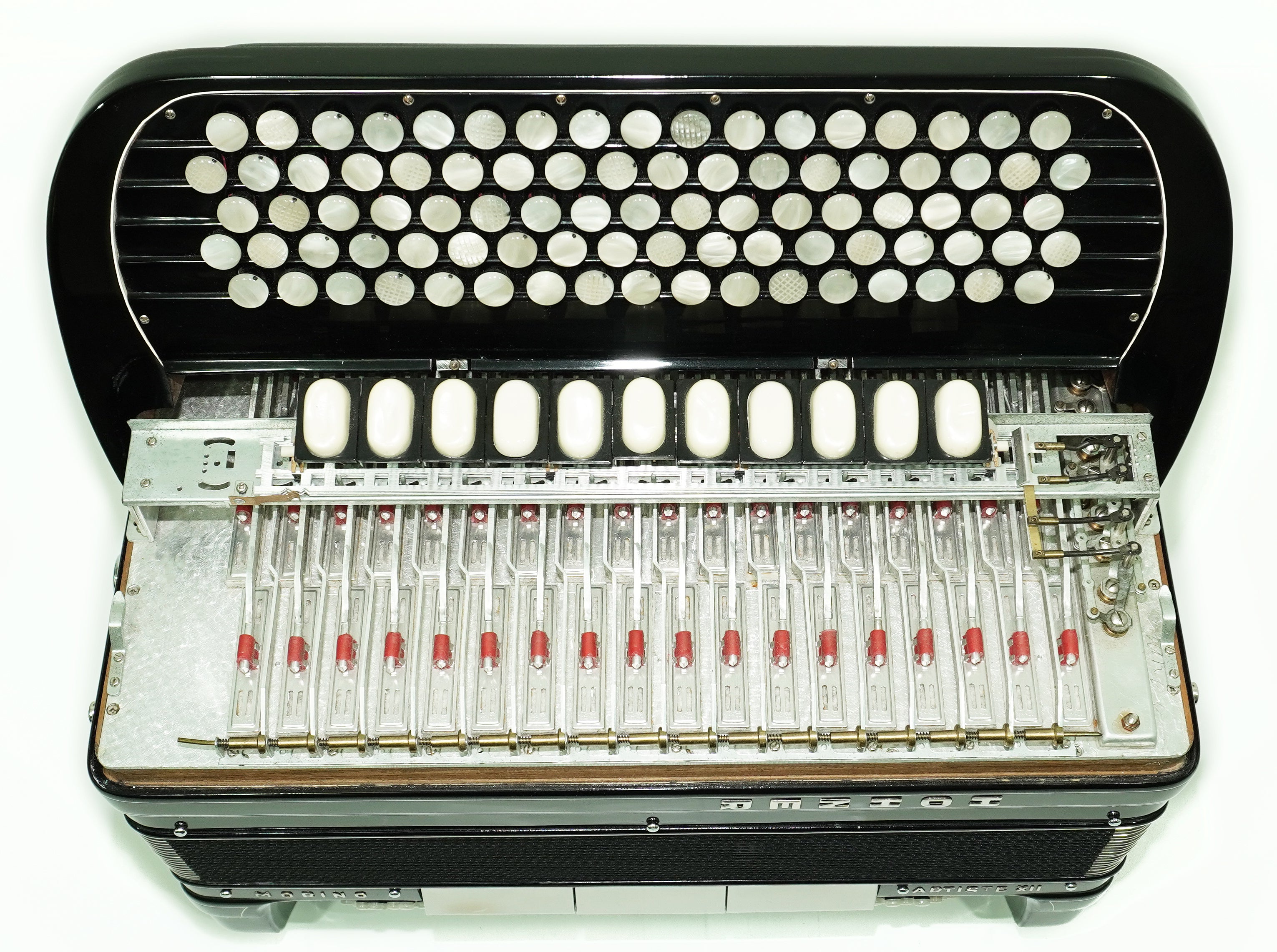 Converter Hohner Morino Artiste XII Cassotto Button Accordion, made in Germany, C Griff Knopfakkordeon, Straps and Case, 2723