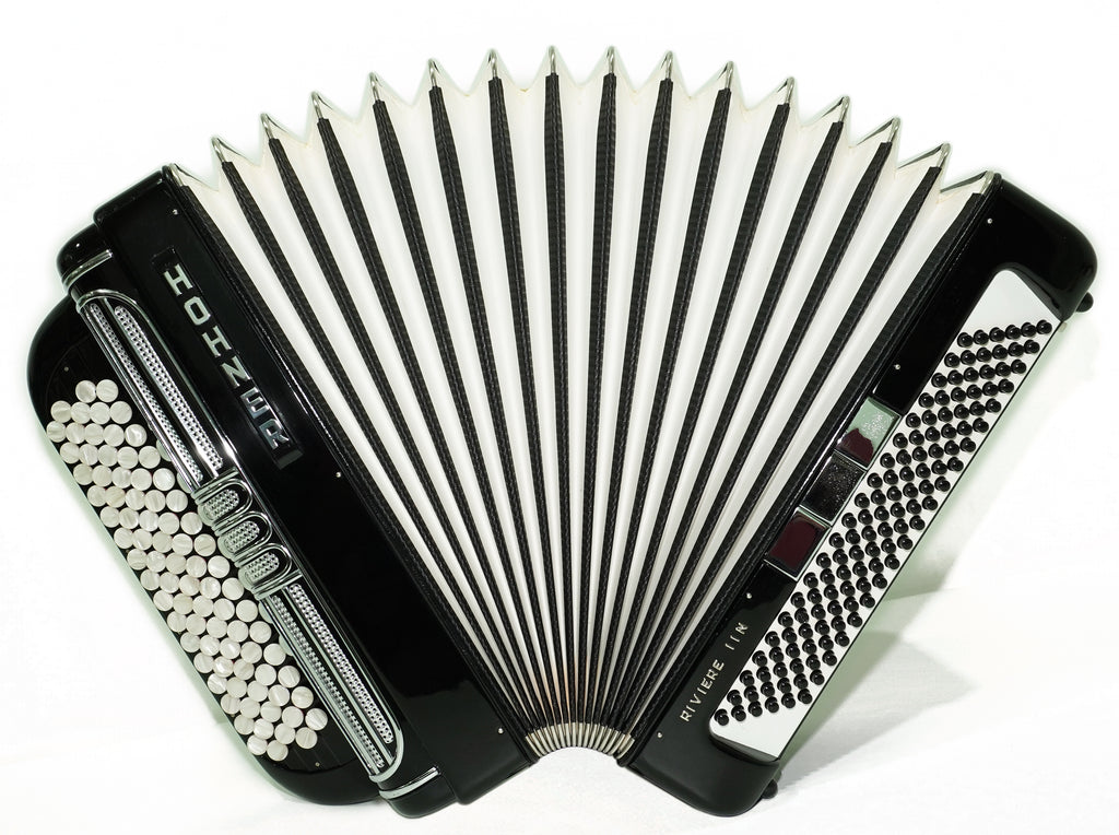 Hohner Riviera III N De Luxe C Griff 5 Row Button Accordion 120 Bass, made in Germany, Straps and Case, Accordeone de Botones, 2749