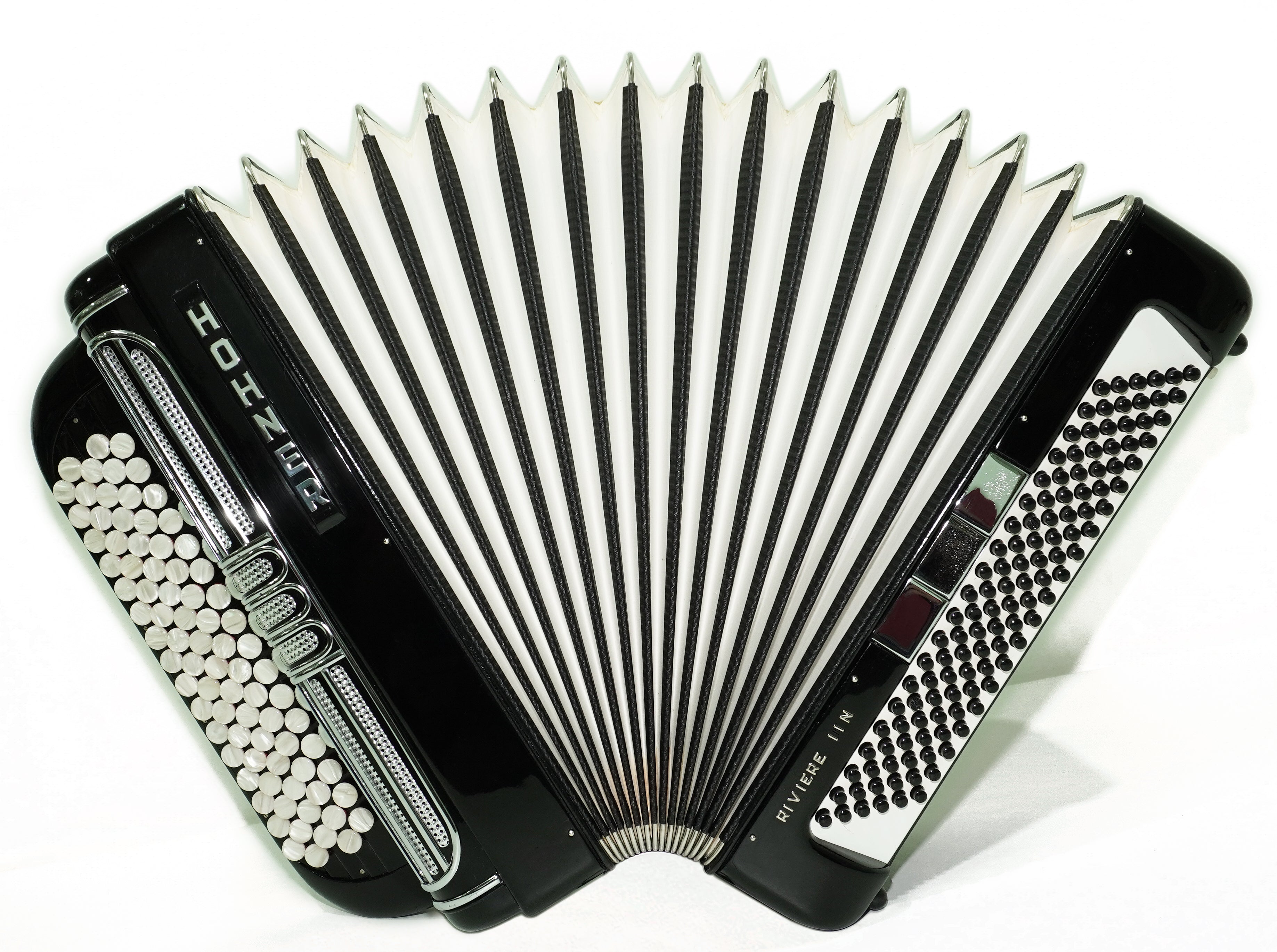Hohner Riviera III N De Luxe C Griff 5 Row Button Accordion 120 Bass, made in Germany, Straps and Case, Accordeone de Botones, 2749
