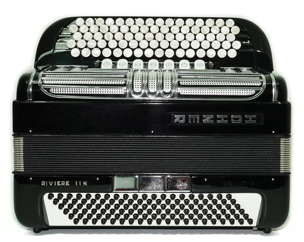 Hohner Riviera III N De Luxe C Griff 5 Row Button Accordion 120 Bass, made in Germany, Straps and Case, Accordeone de Botones, 2749