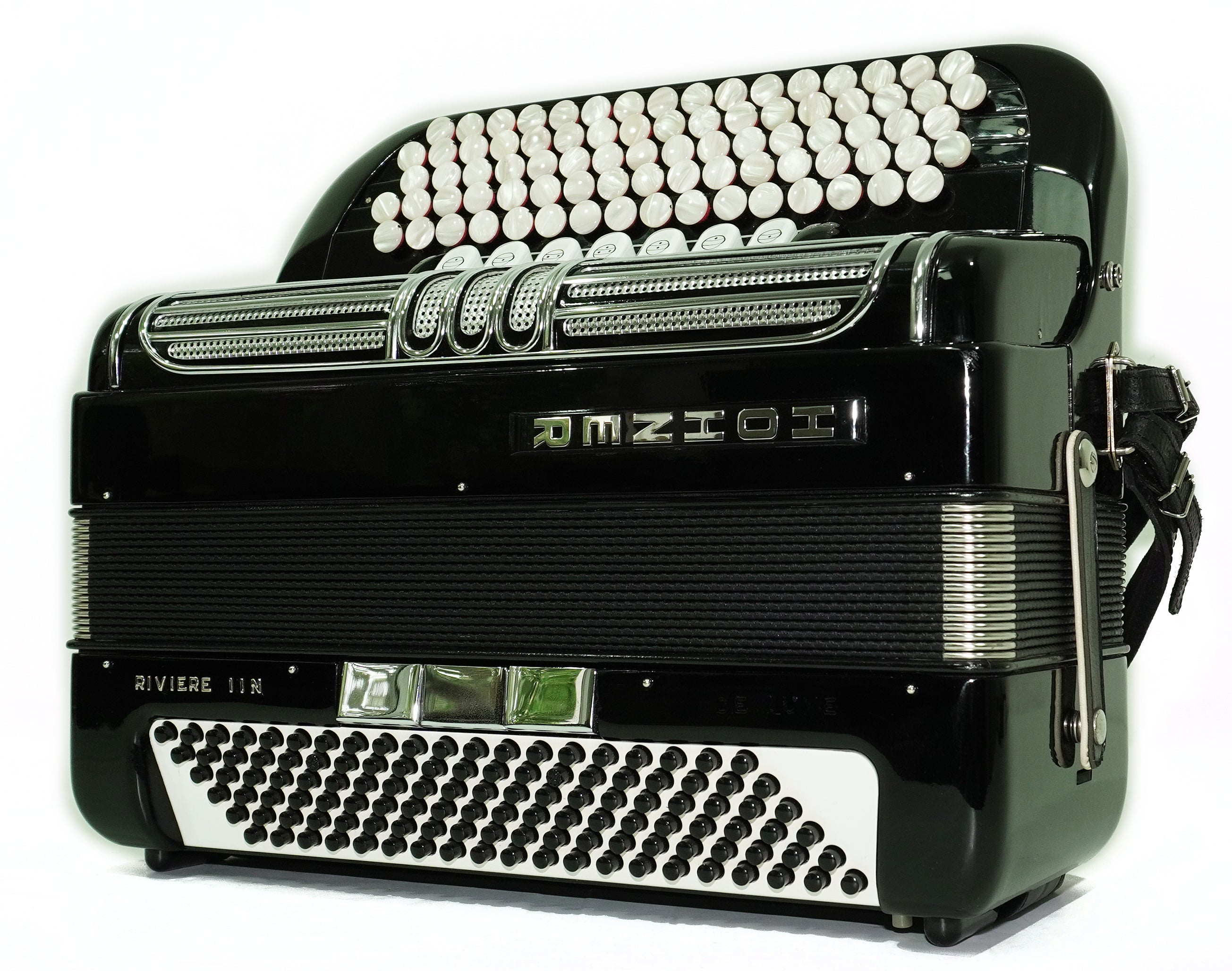 Hohner Riviera III N De Luxe C Griff 5 Row Button Accordion 120 Bass, made in Germany, Straps and Case, Accordeone de Botones, 2749