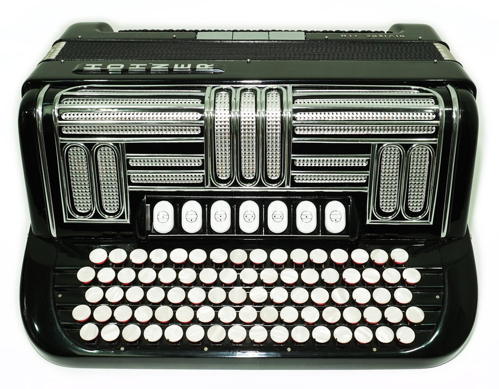 Hohner Riviera III N De Luxe C Griff 5 Row Button Accordion 120 Bass, made in Germany, Straps and Case, Accordeone de Botones, 2749