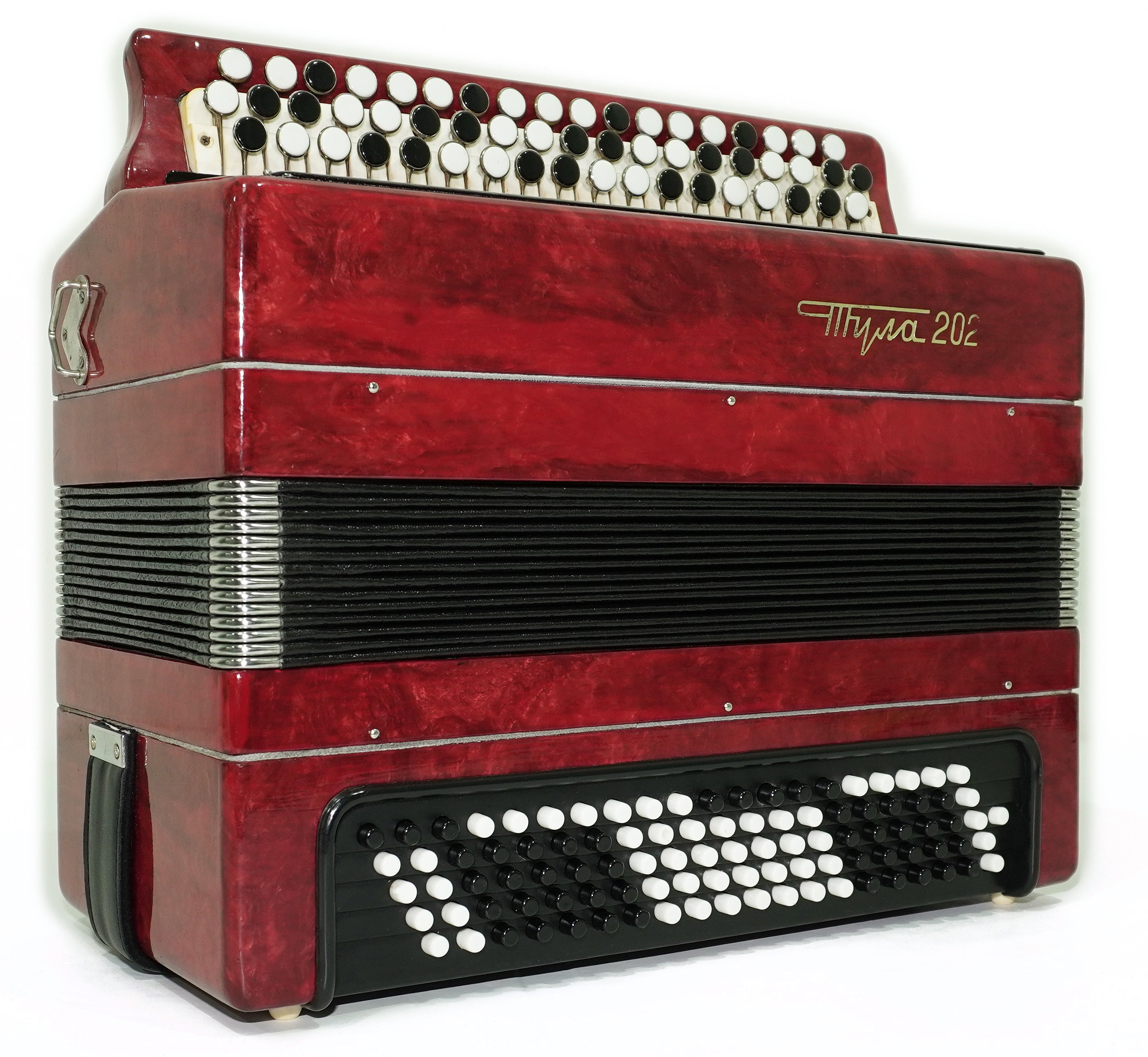 Tulskiy Russian Bayan Tula 202 Button Accordion 100 bass Acordeone de Botones, New Straps and Soft Case for Gift, 2733