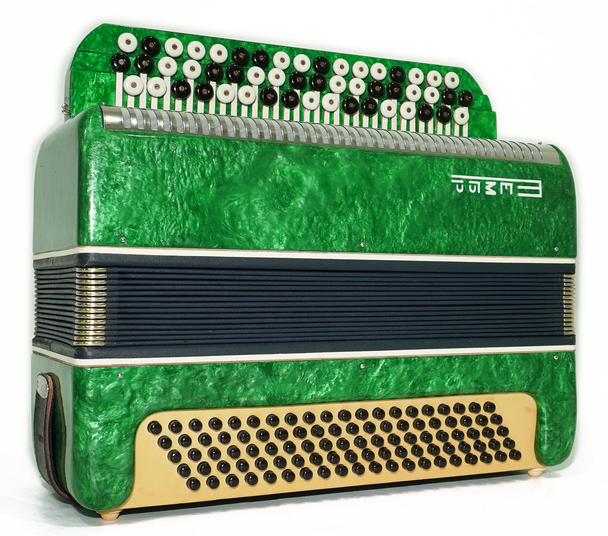 Bayan Tembr Ukraine Button Accordion 100 Bass, New Straps and Case, Concertina Stradella B System, Harmonica in Tune, 2750