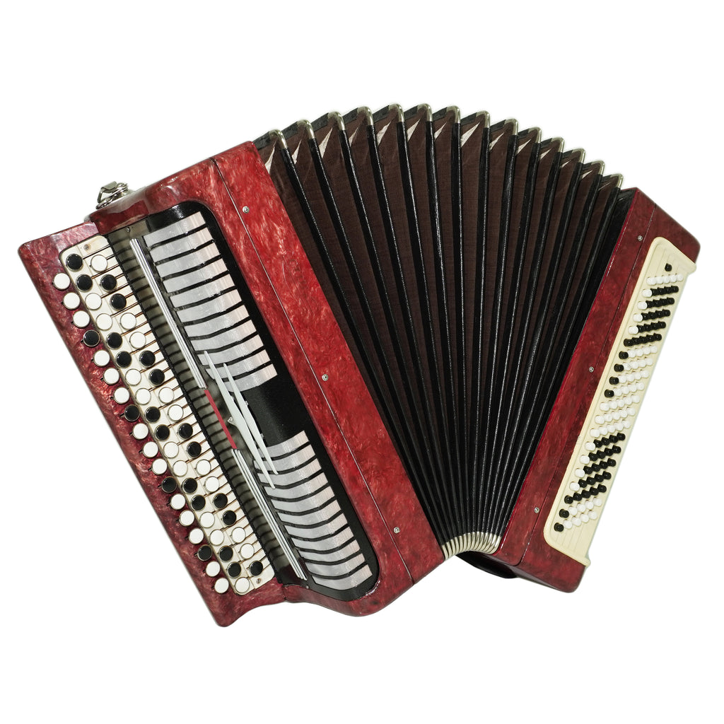 Tulskiy Russian Bayan Etude, 3 Row Chromatic Button Accordion 100 Bass, B System, Straps and Case, Soviet Garmoshka Tula, 2744