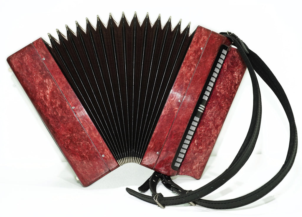 Tulskiy Russian Bayan Etude, 3 Row Chromatic Button Accordion 100 Bass, B System, Straps and Case, Soviet Garmoshka Tula, 2744