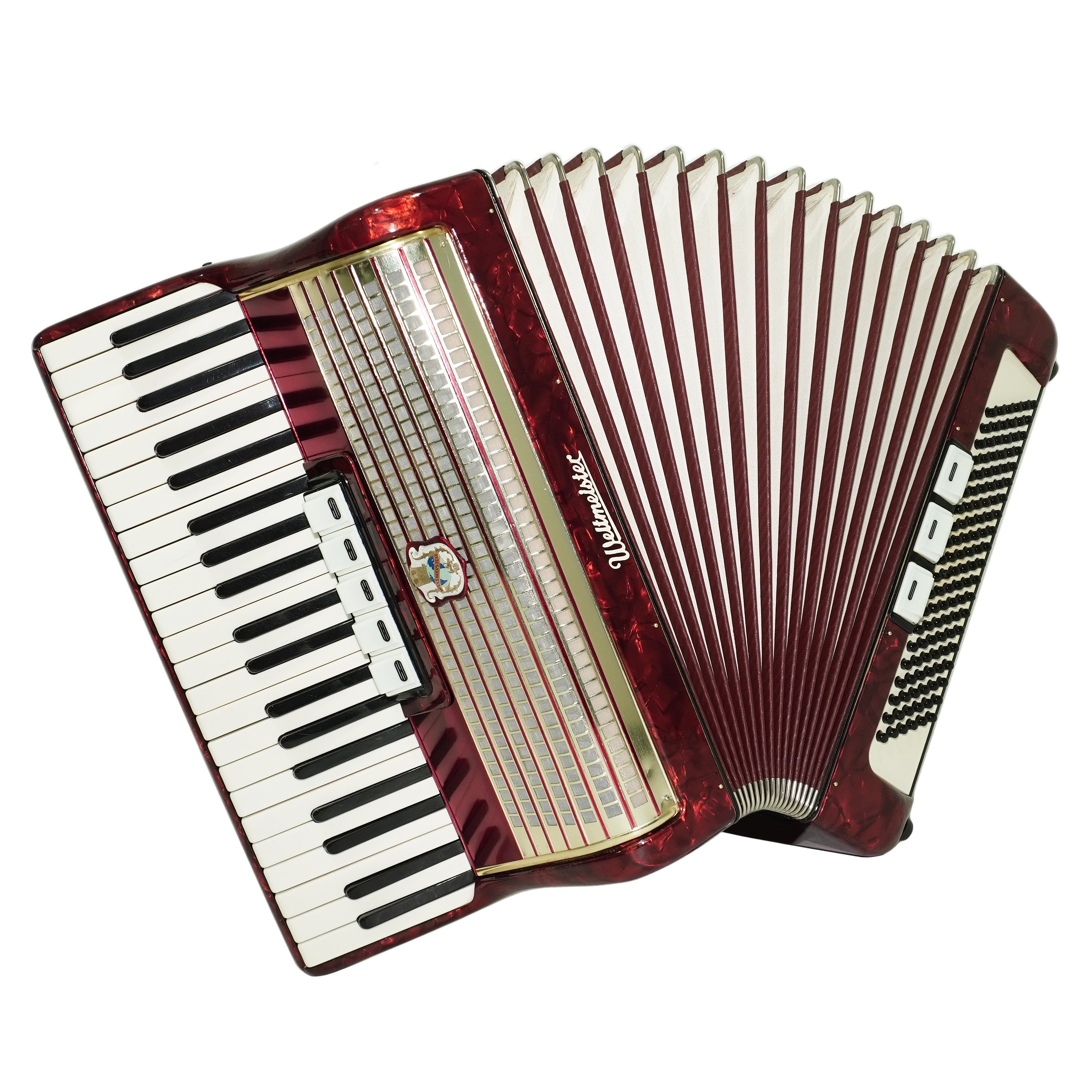 Weltmeister Accordion 120 Bass, German Keyboard Piano Accordian, New Straps and Soft Bag, 2737