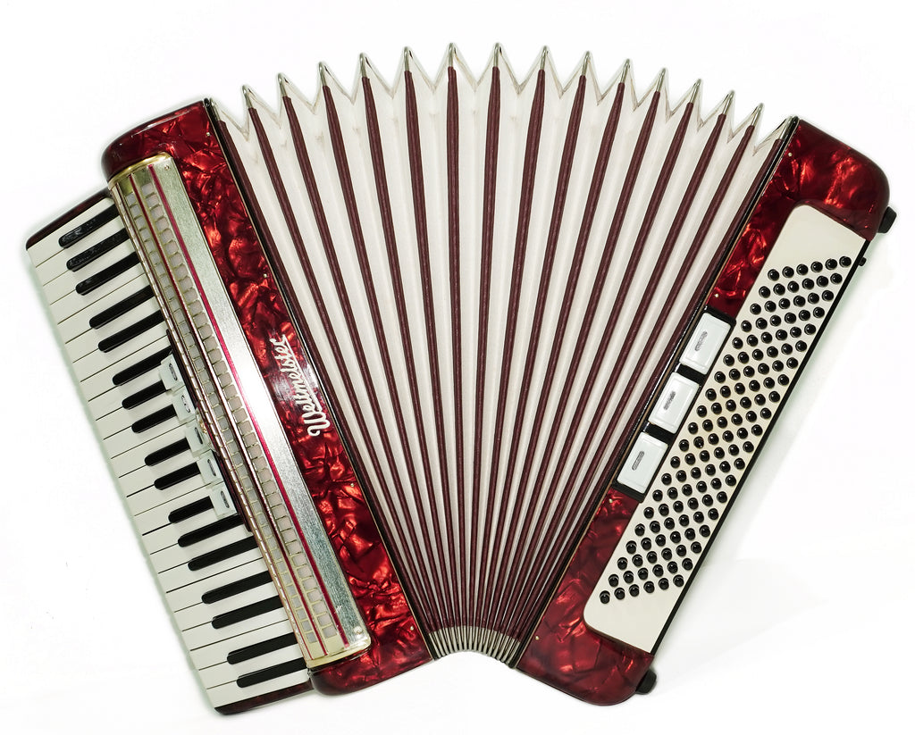 Weltmeister Accordion 120 Bass, German Keyboard Piano Accordian, New Straps and Soft Bag, 2737