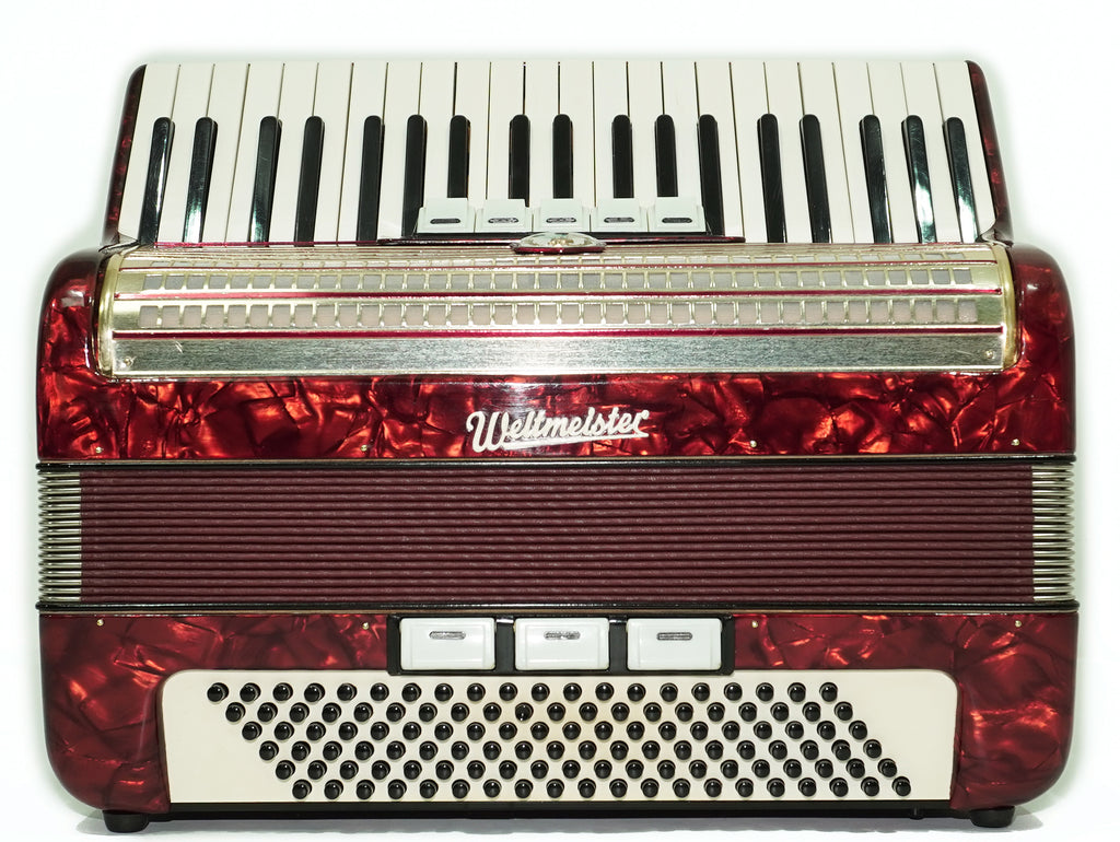 Weltmeister Accordion 120 Bass, German Keyboard Piano Accordian, New Straps and Soft Bag, 2737