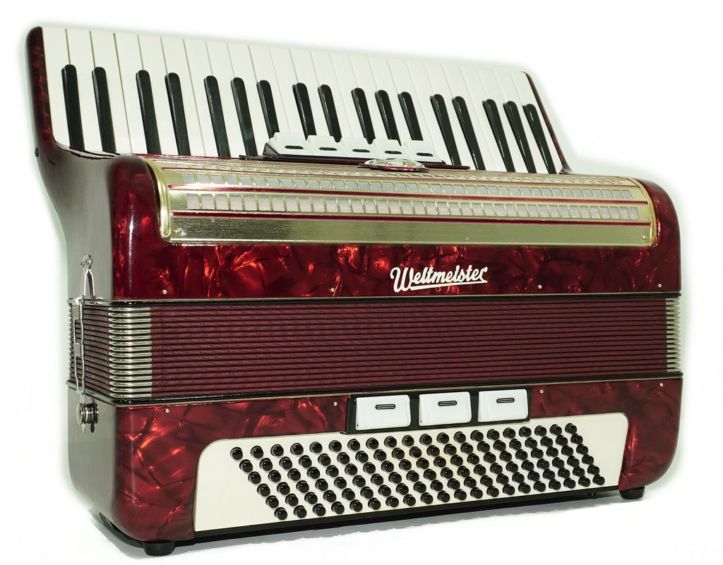 Weltmeister Accordion 120 Bass, German Keyboard Piano Accordian, New Straps and Soft Bag, 2737