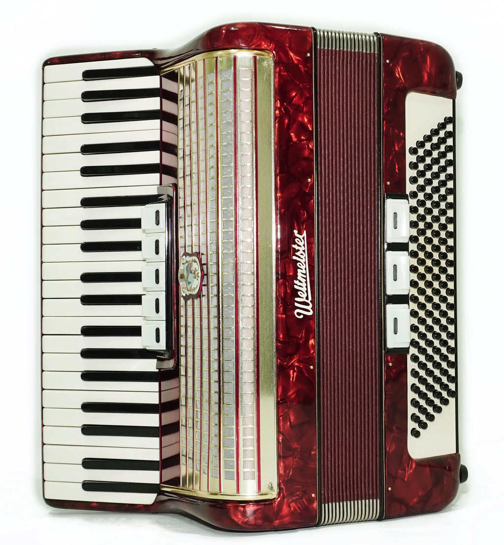 Weltmeister Accordion 120 Bass, German Keyboard Piano Accordian, New Straps and Soft Bag, 2737