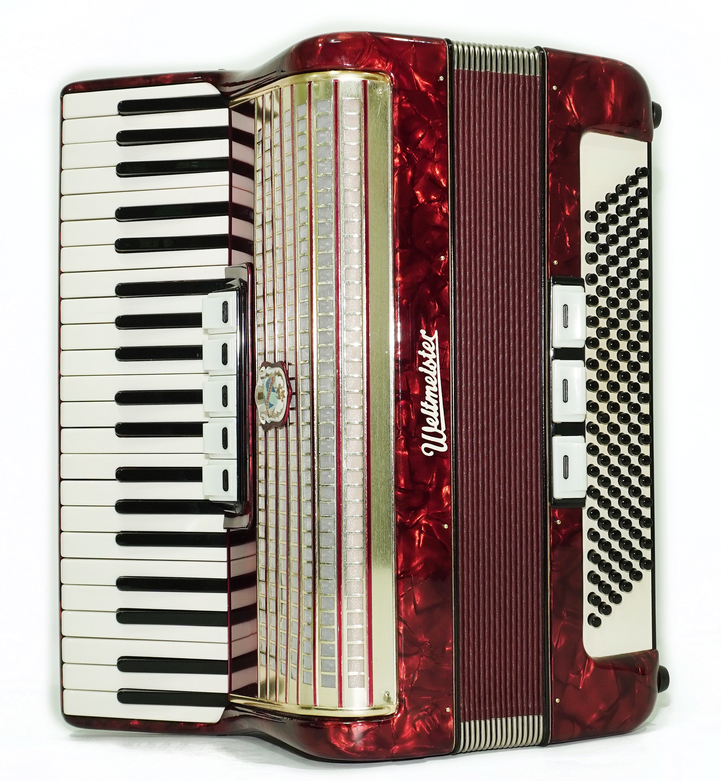 Weltmeister Accordion 120 Bass, German Keyboard Piano Accordian, New Straps and Soft Bag, 2737