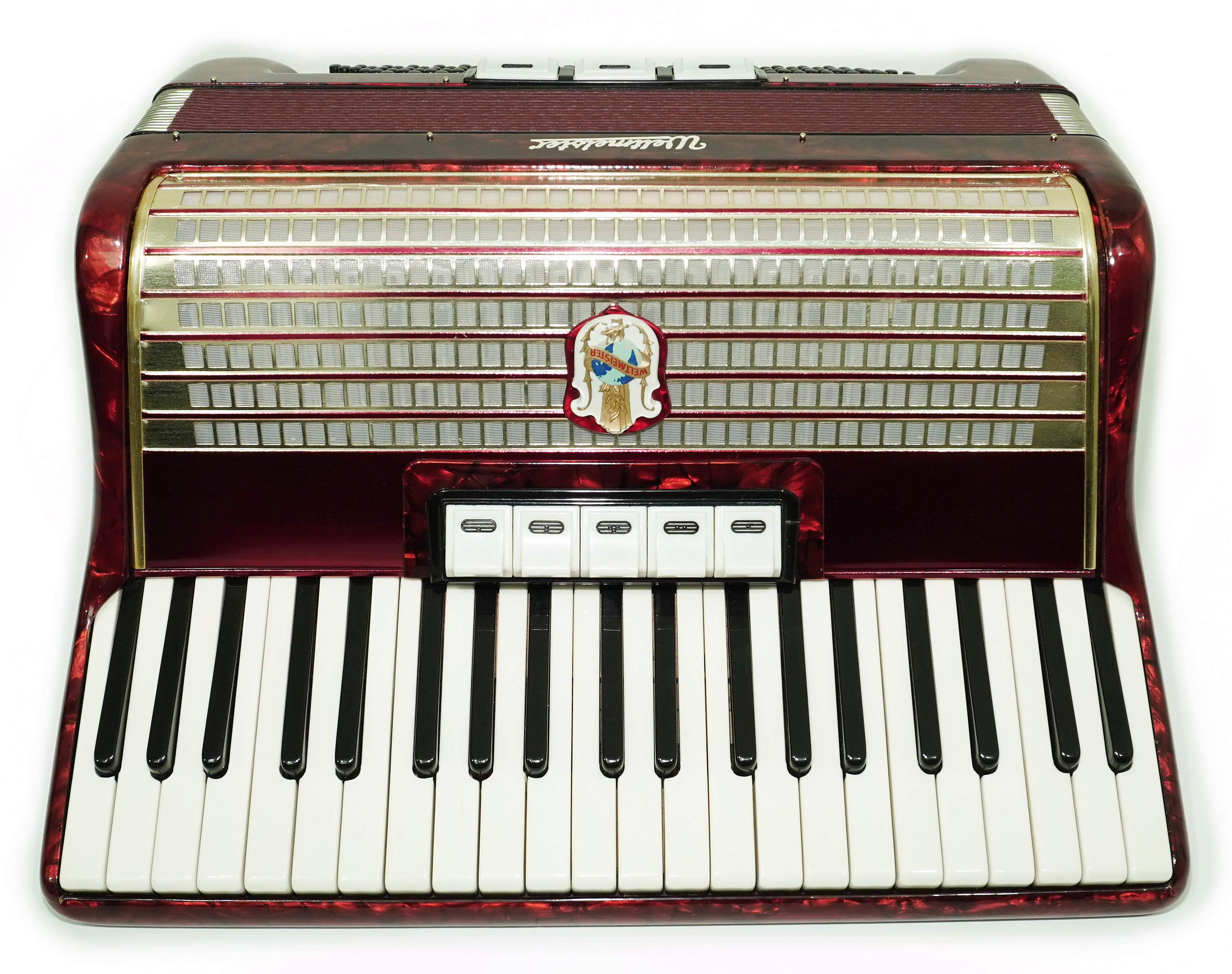 Weltmeister Accordion 120 Bass, German Keyboard Piano Accordian, New Straps and Soft Bag, 2737